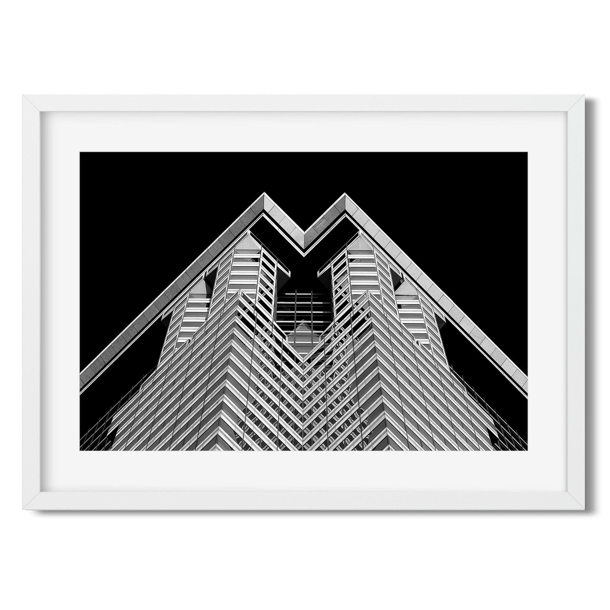 Black and white fine art print of 60 Wall Street Lower Manhattan New York City