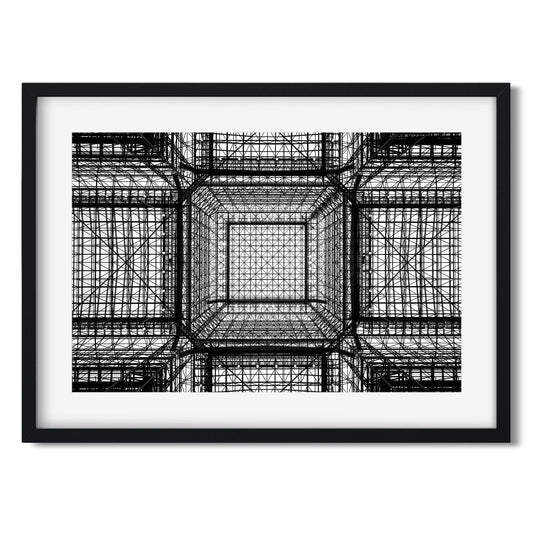 Black and white fine art print of Net, Jacob K. Javits Convention Center New York City