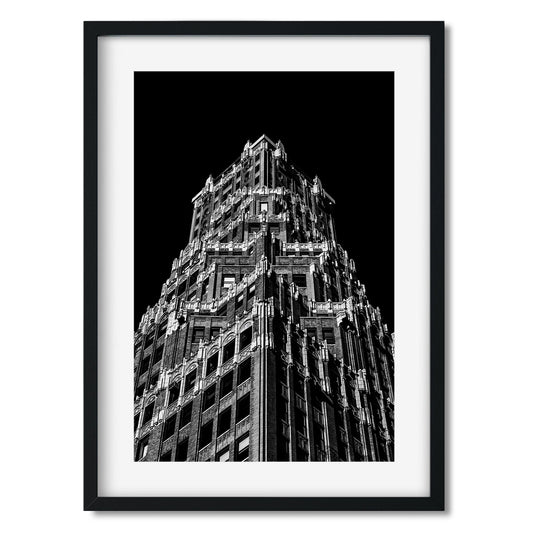 Black and whit fine art print of 66 Court Street, Brooklyn New York