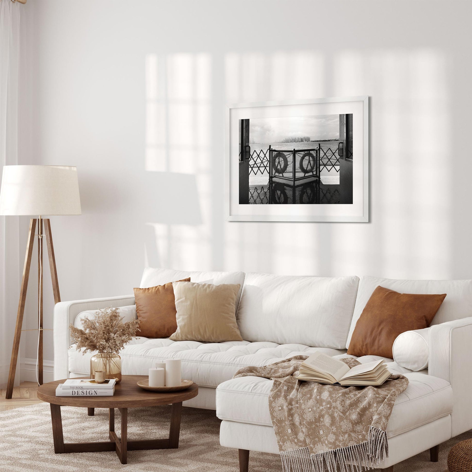 Black and white fine art print of Staten Island Ferry New York City