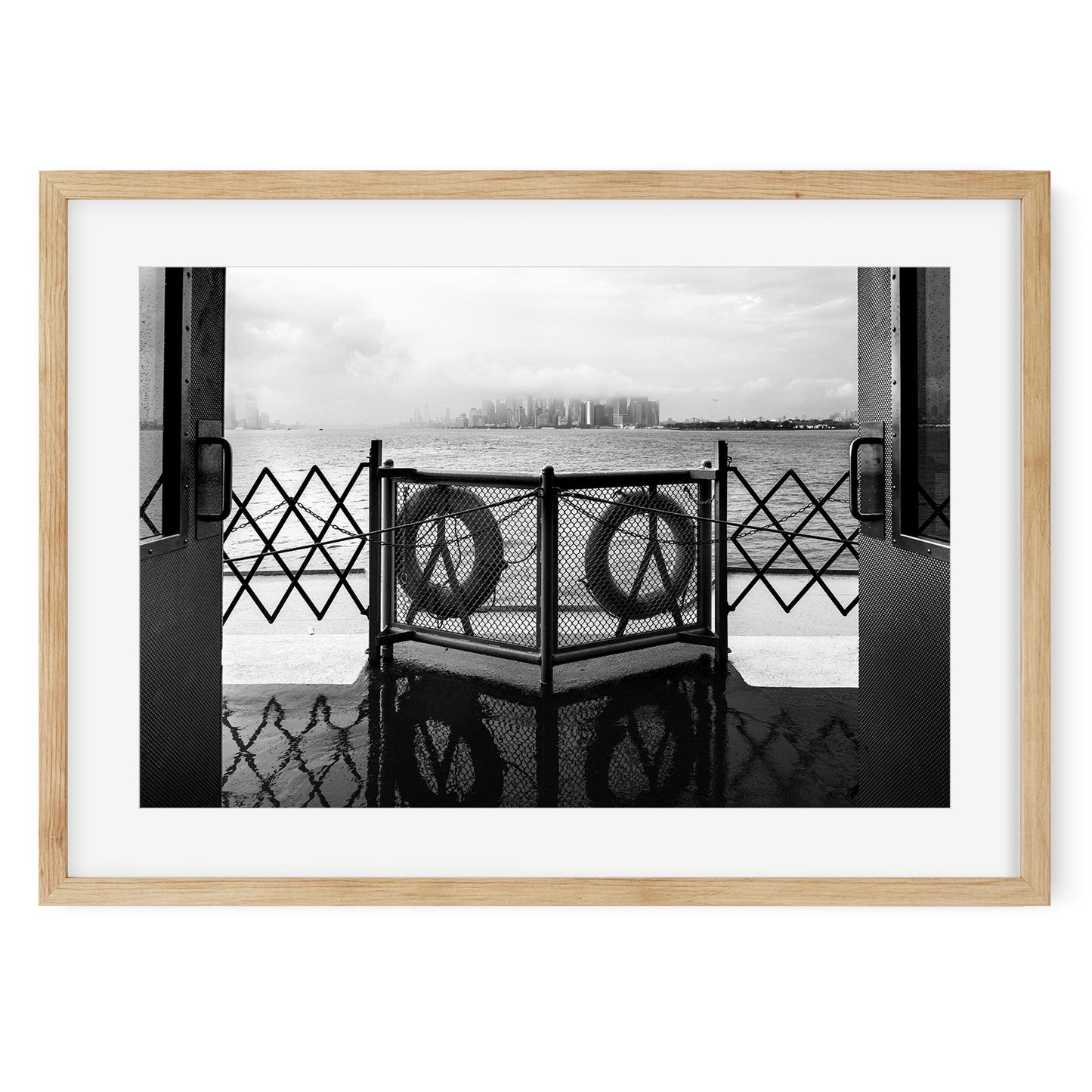 Black and white fine art print of Staten Island Ferry New York City