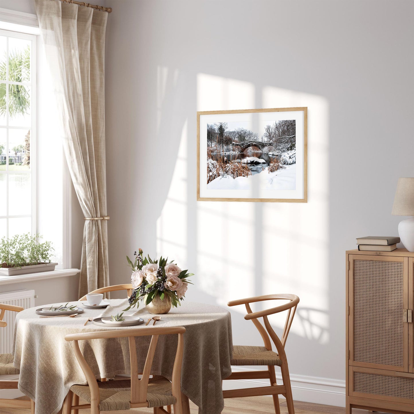 Fine art print of Winter Morning at Gapstow Bridge in Central Park New York City