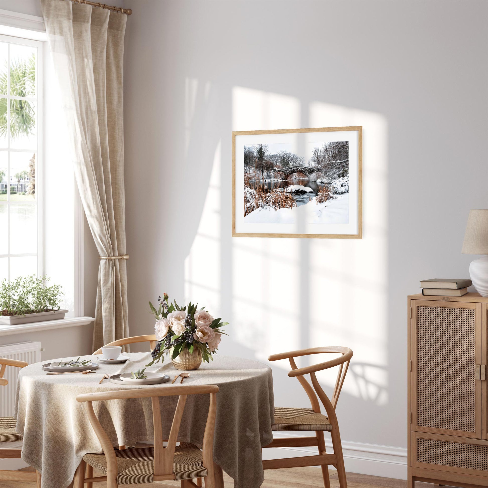 Fine art print of Winter Morning at Gapstow Bridge in Central Park New York City