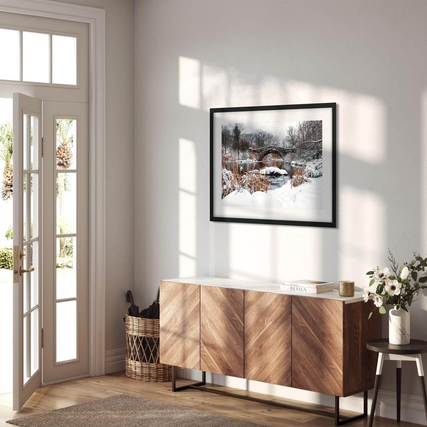 Fine art print of Winter Morning at Gapstow Bridge in Central Park New York City