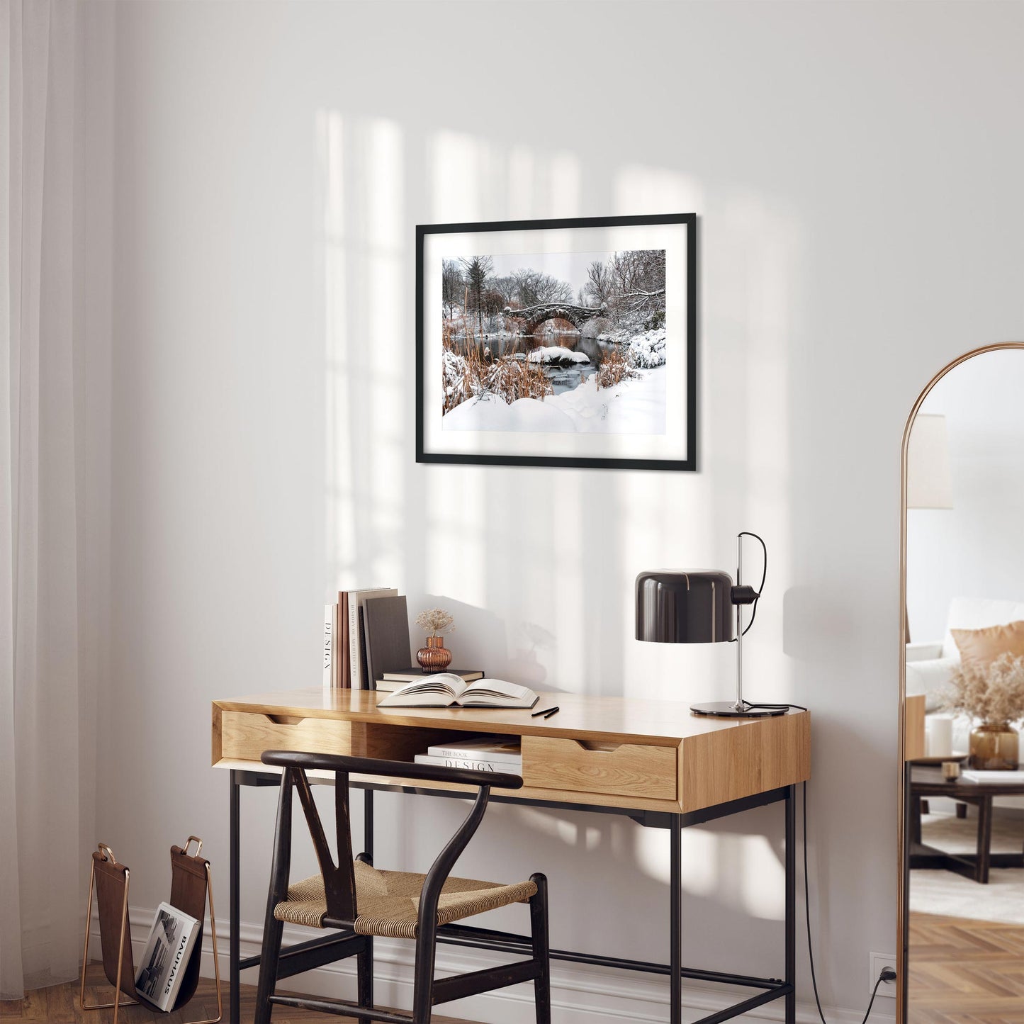 Fine art print of Winter Morning at Gapstow Bridge in Central Park New York City