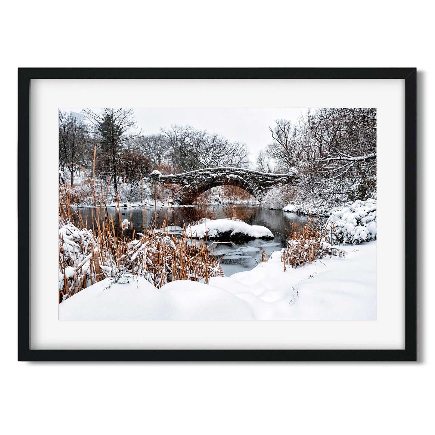 Fine art print of Winter Morning at Gapstow Bridge in Central Park New York City
