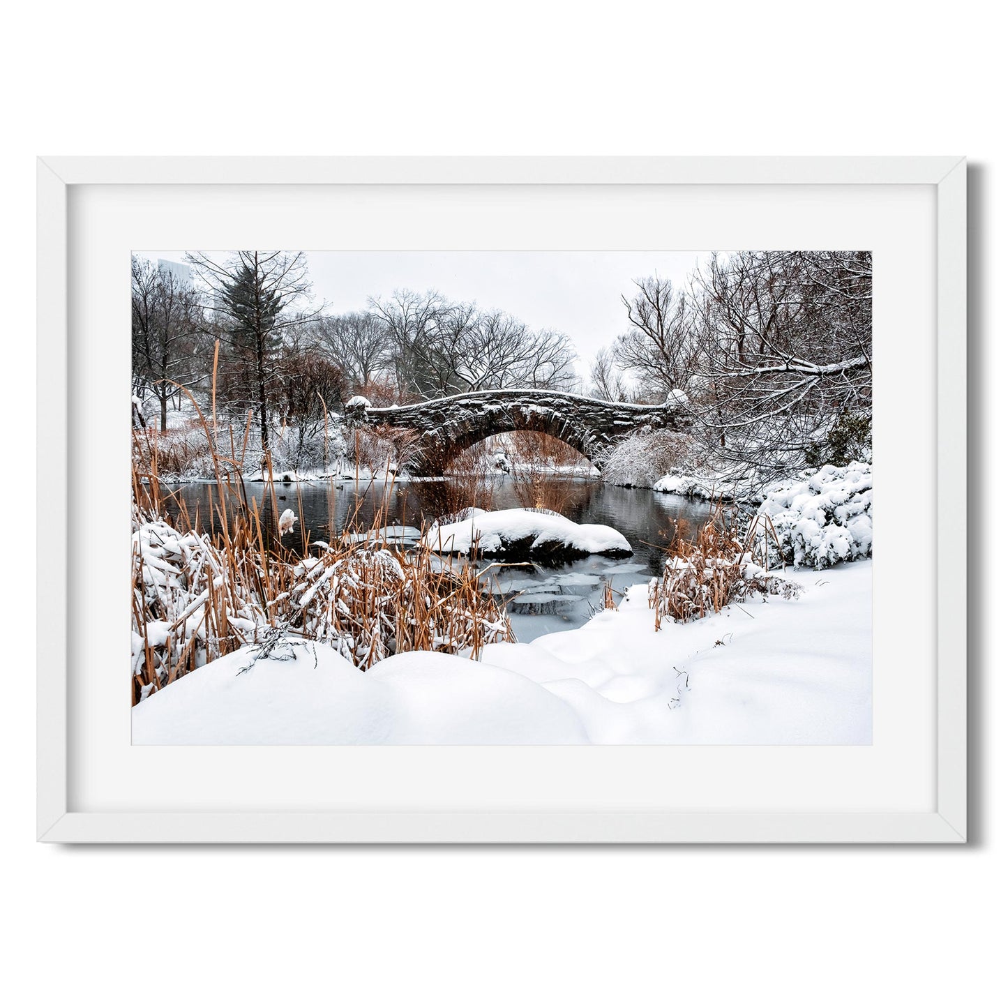 Fine art print of Winter Morning at Gapstow Bridge in Central Park New York City