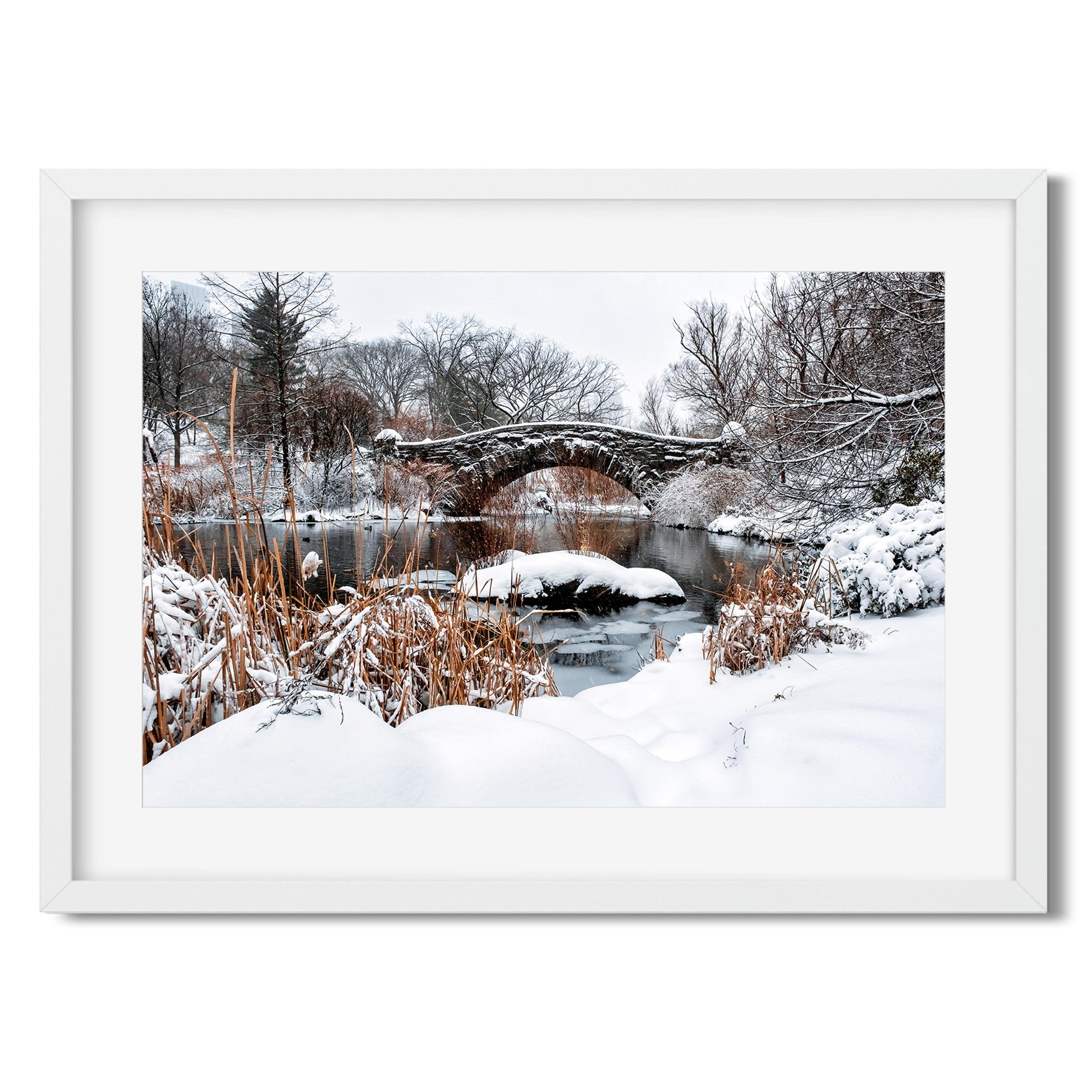 Fine art print of Winter Morning at Gapstow Bridge in Central Park New York City