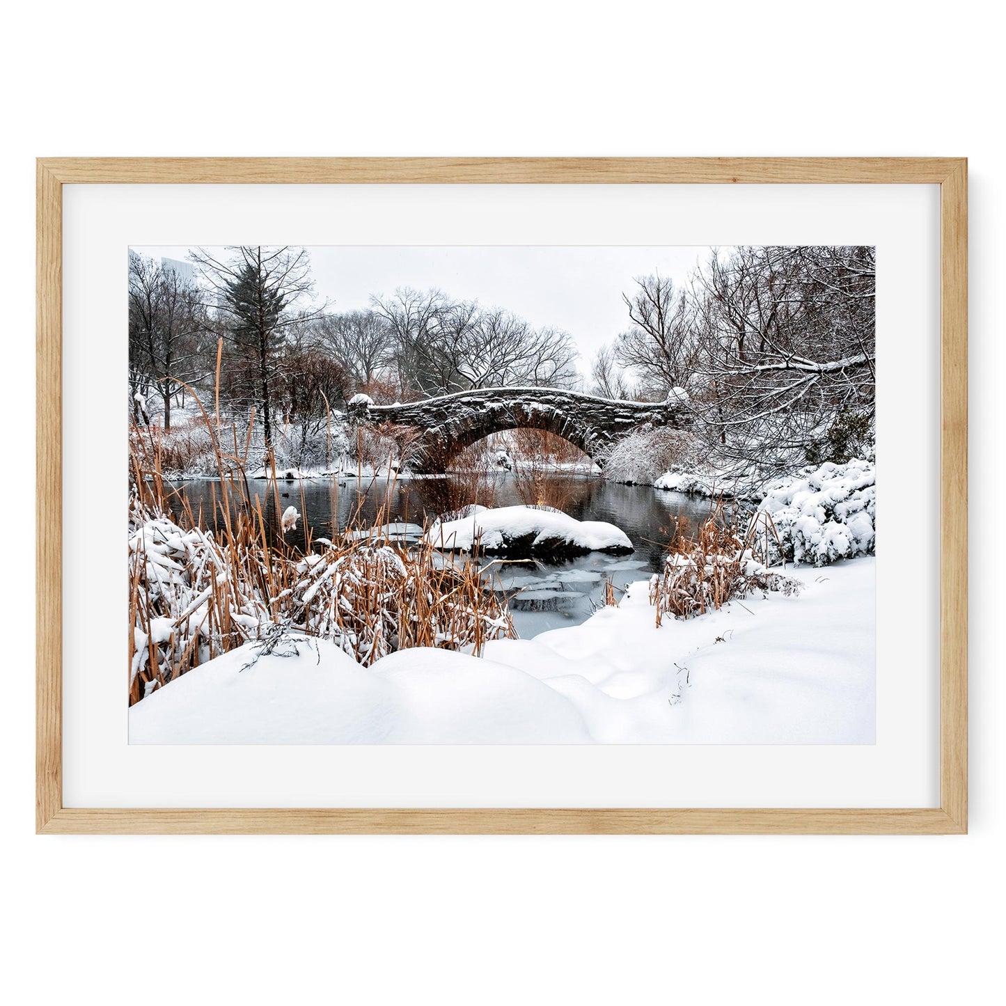 Fine art print of Winter Morning at Gapstow Bridge in Central Park New York City