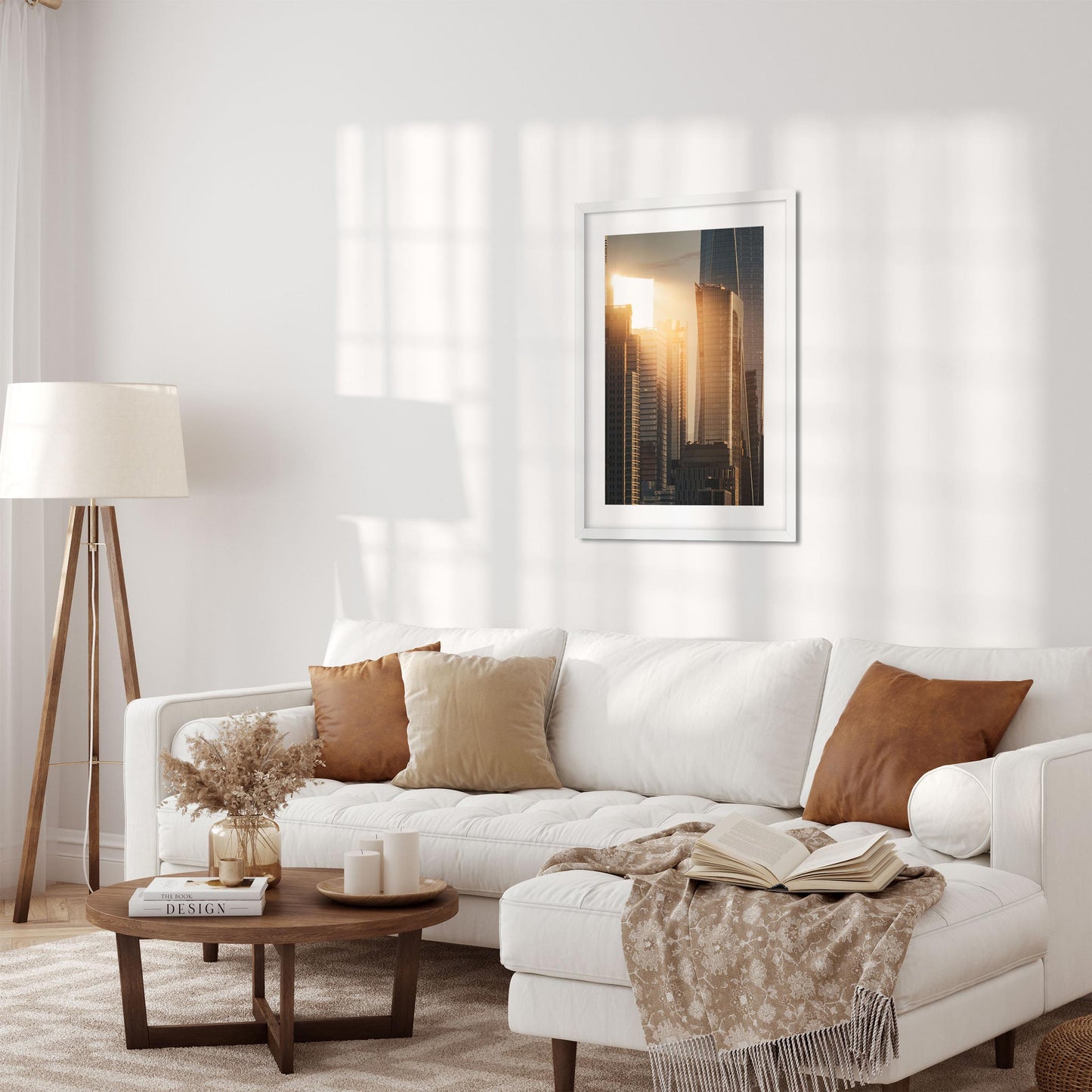 Fine art print of Sunset Light Reflected on Skyscrapers in Lower Manhattan New York City