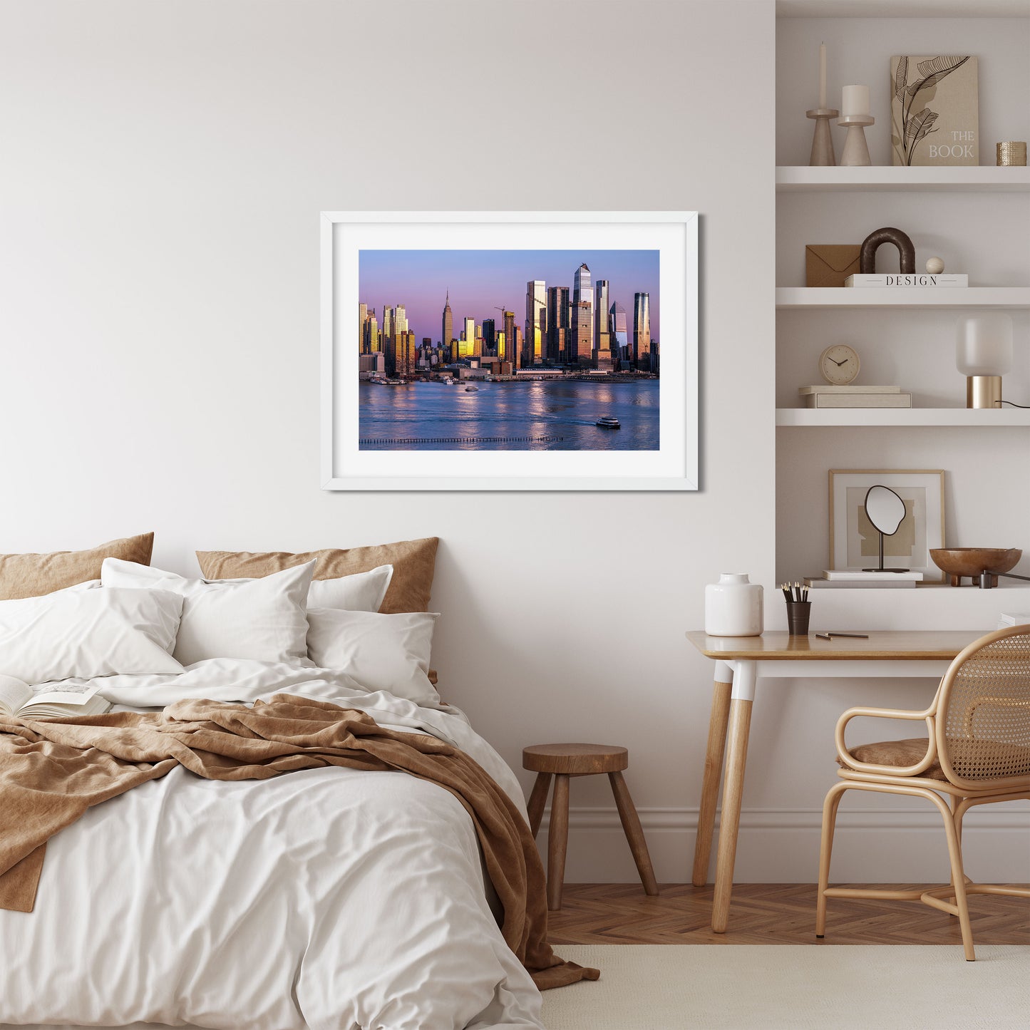 Pinky sunset moment of Hudson Yards Manhattan 2022