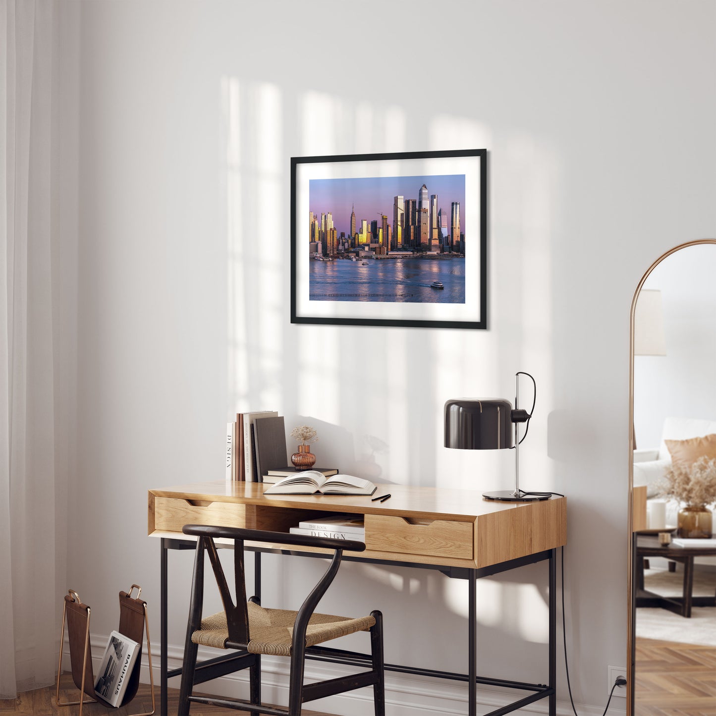 Pinky sunset moment of Hudson Yards Manhattan 2022