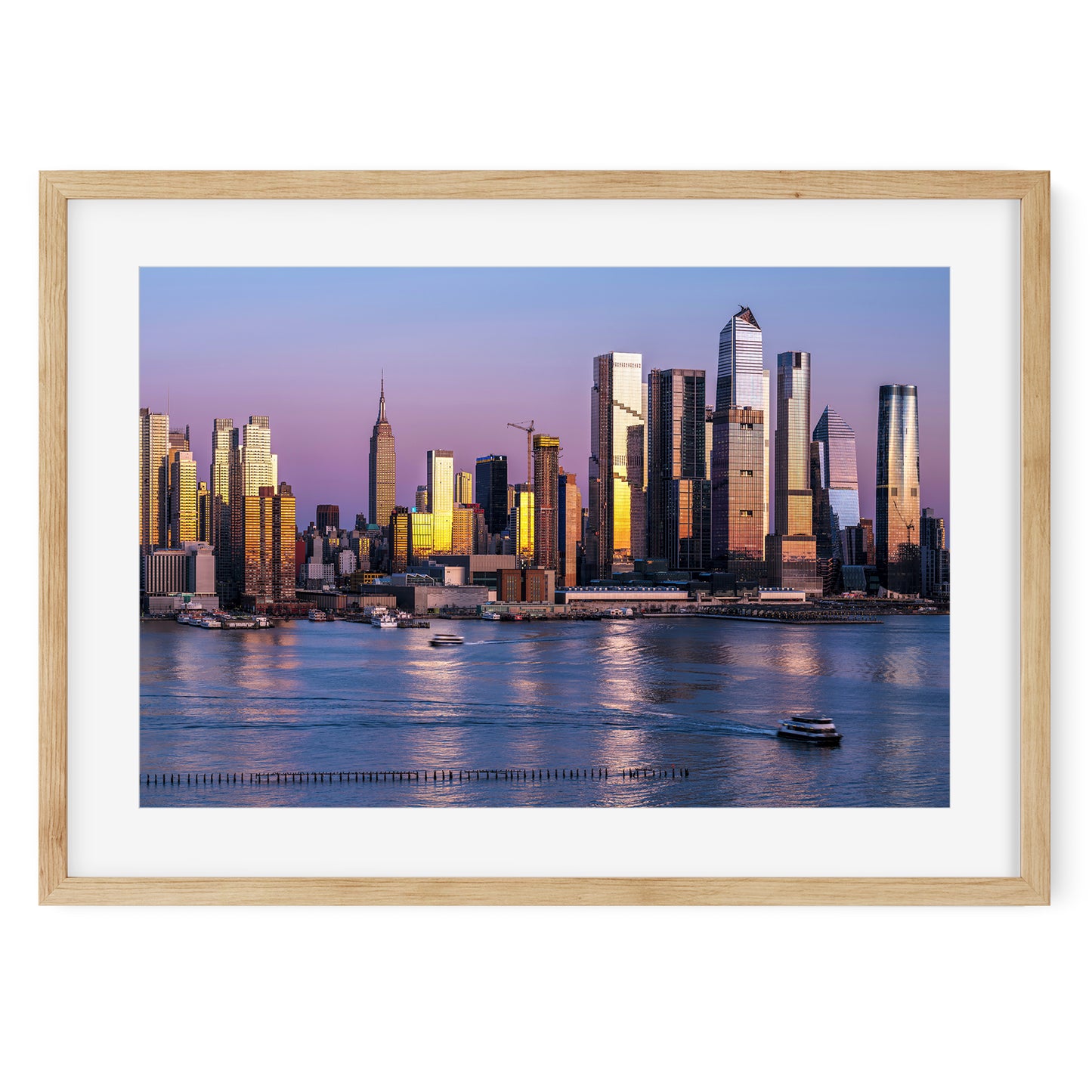 Pinky sunset moment of Hudson Yards Manhattan 2022