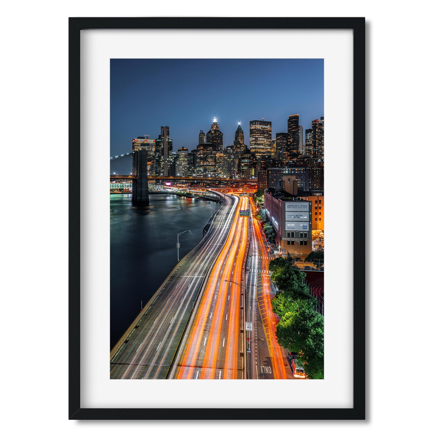 Fine art print of Franklin D. Roosevelt East River Drive at Night