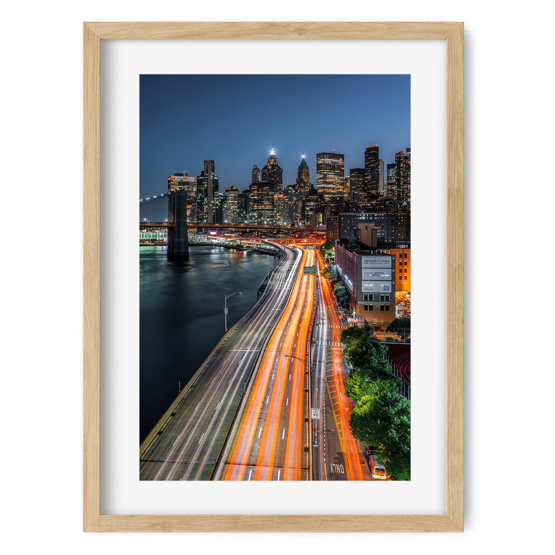 Fine art print of Franklin D. Roosevelt East River Drive at Night