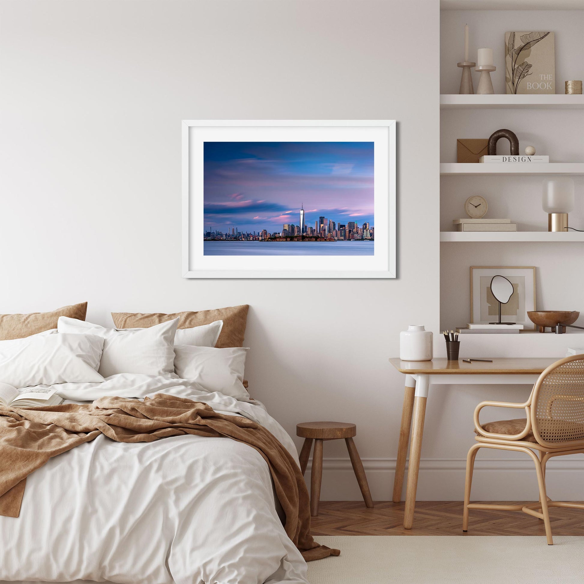 Fine art print of Lower Manhattan and Ellis Island at Sunset New York City