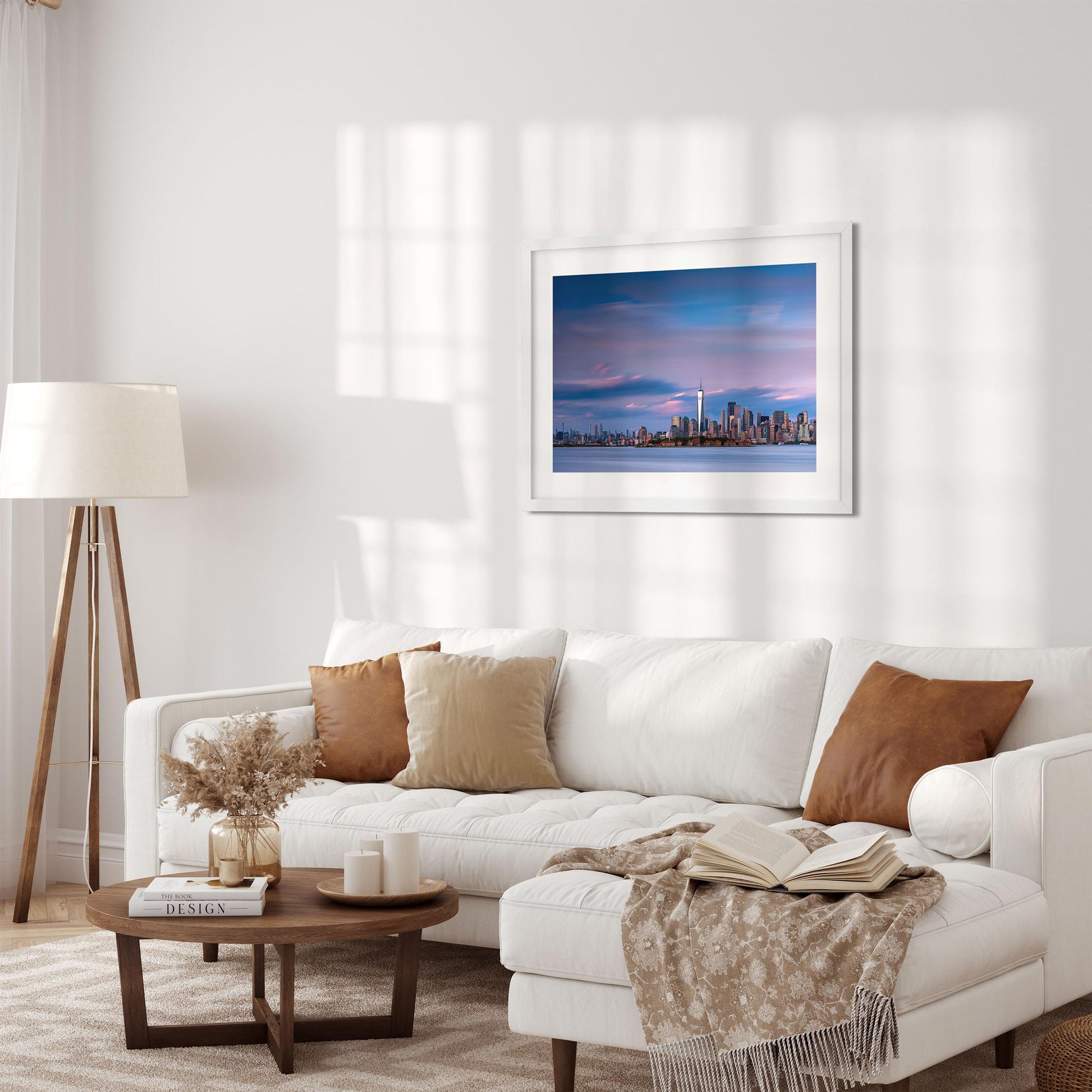 Fine art print of Lower Manhattan and Ellis Island at Sunset New York City
