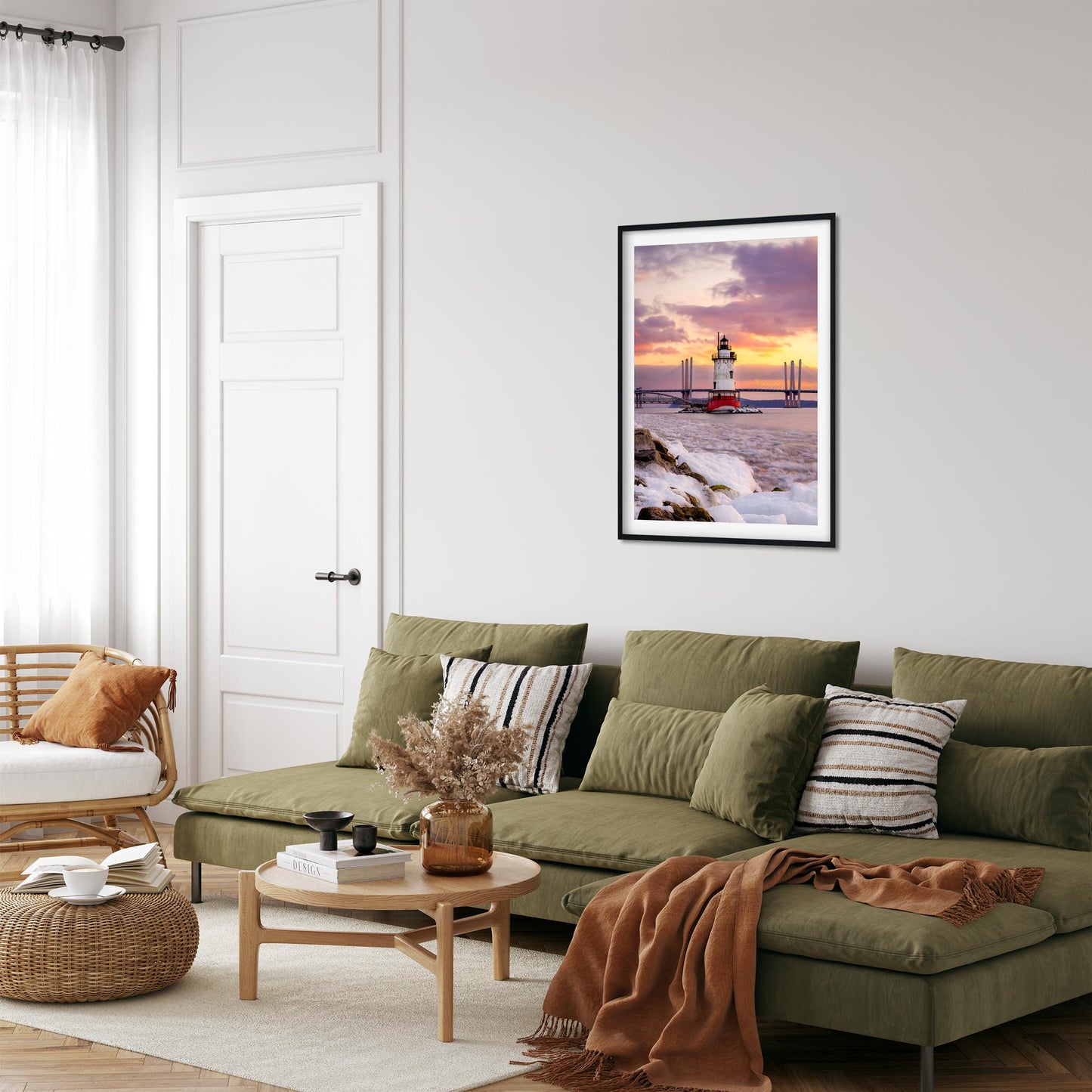 Fine art print of Tarrytown Sleepy Hollow Lighthouse at sunset, New York