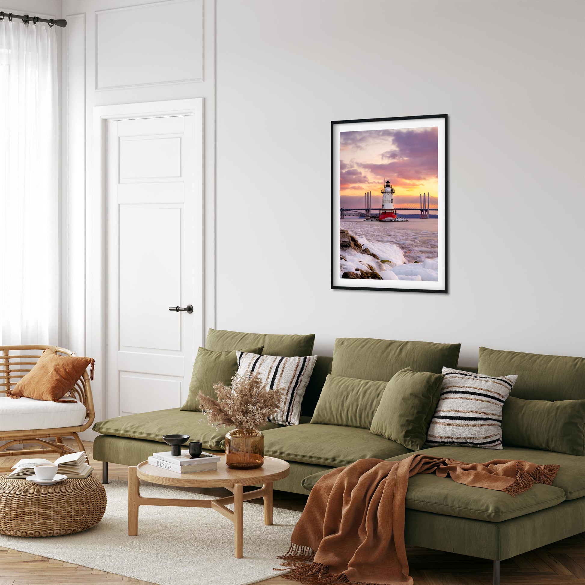 Fine art print of Tarrytown Sleepy Hollow Lighthouse at sunset, New York