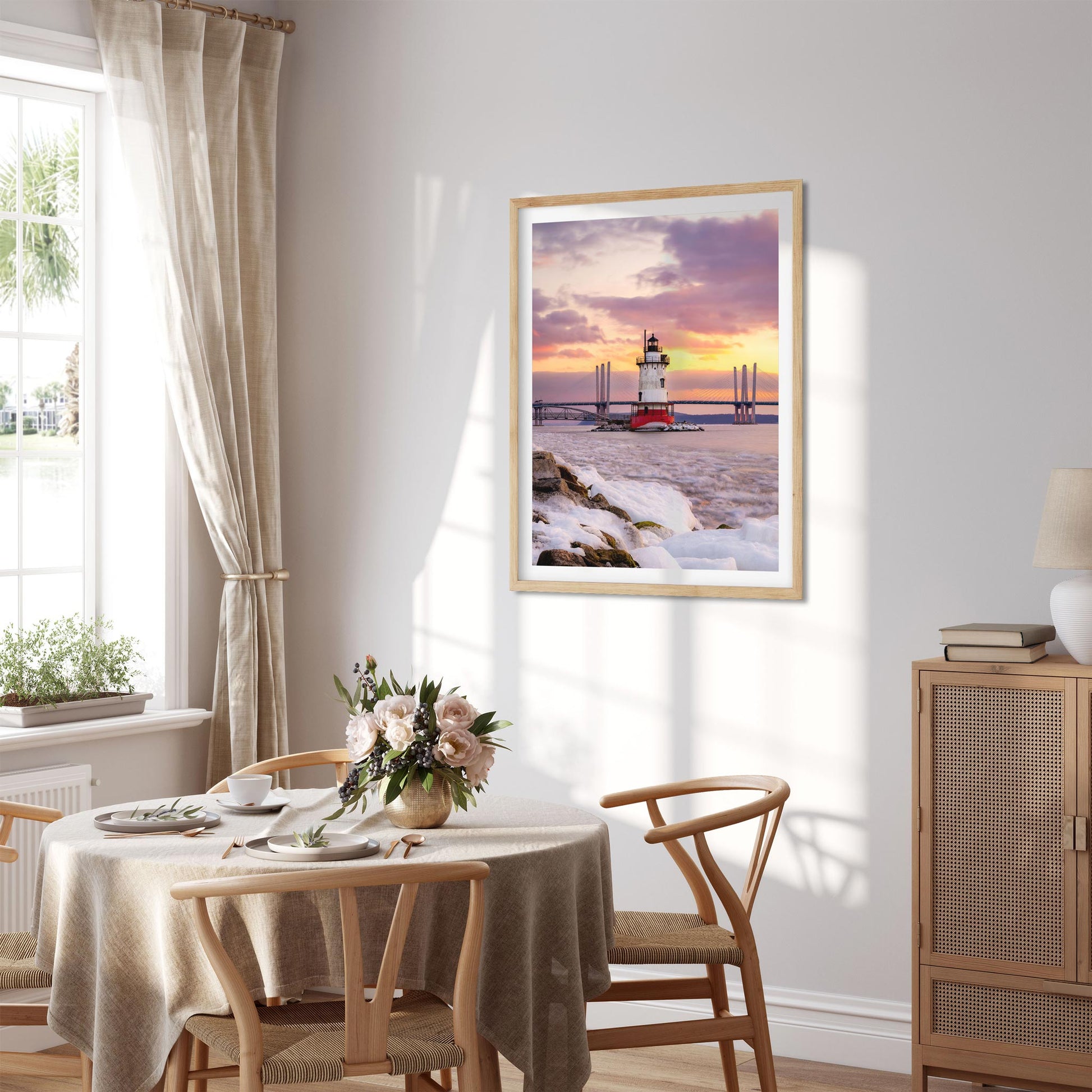 Fine art print of Tarrytown Sleepy Hollow Lighthouse at sunset, New York