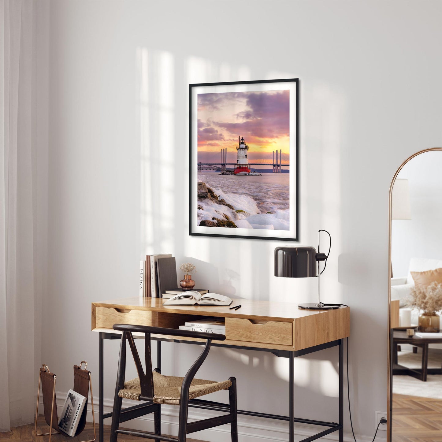 Fine art print of Tarrytown Sleepy Hollow Lighthouse at sunset, New York