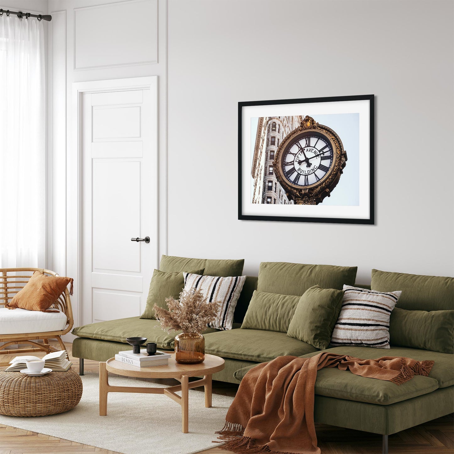 Fine art print of Tiffany Street Clock on 5th Avenue New York City