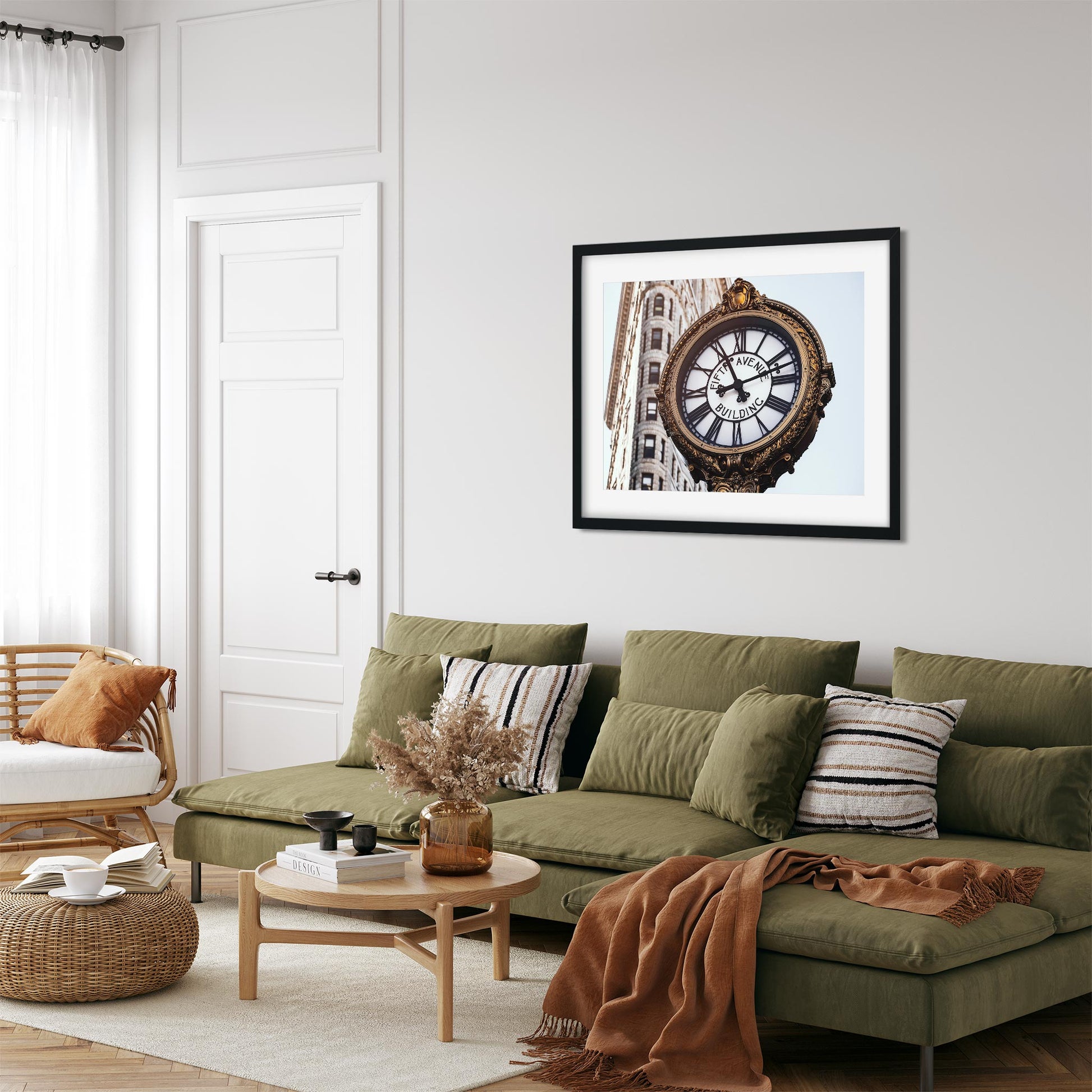 Fine art print of Tiffany Street Clock on 5th Avenue New York City