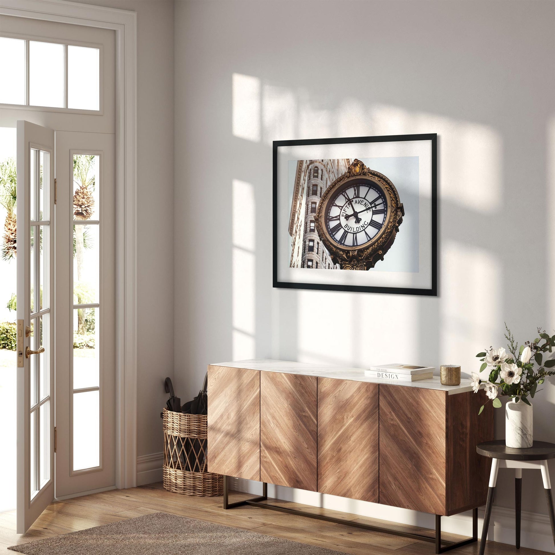 Fine art print of Tiffany Street Clock on 5th Avenue New York City