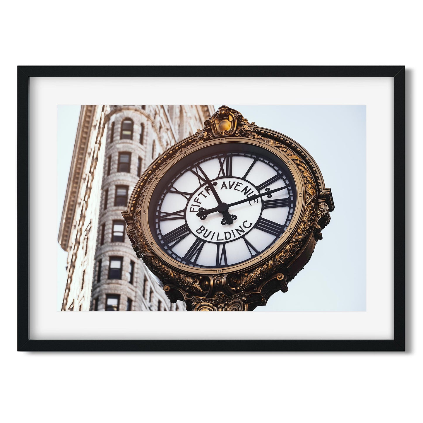 Fine art print of Tiffany Street Clock on 5th Avenue New York City