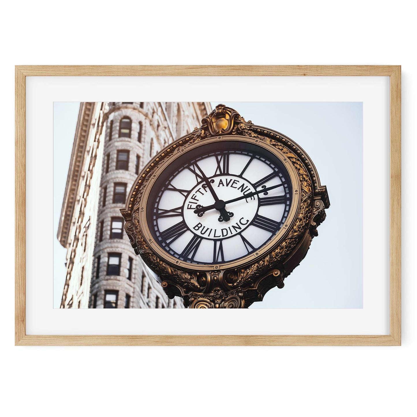 Fine art print of Tiffany Street Clock on 5th Avenue New York City