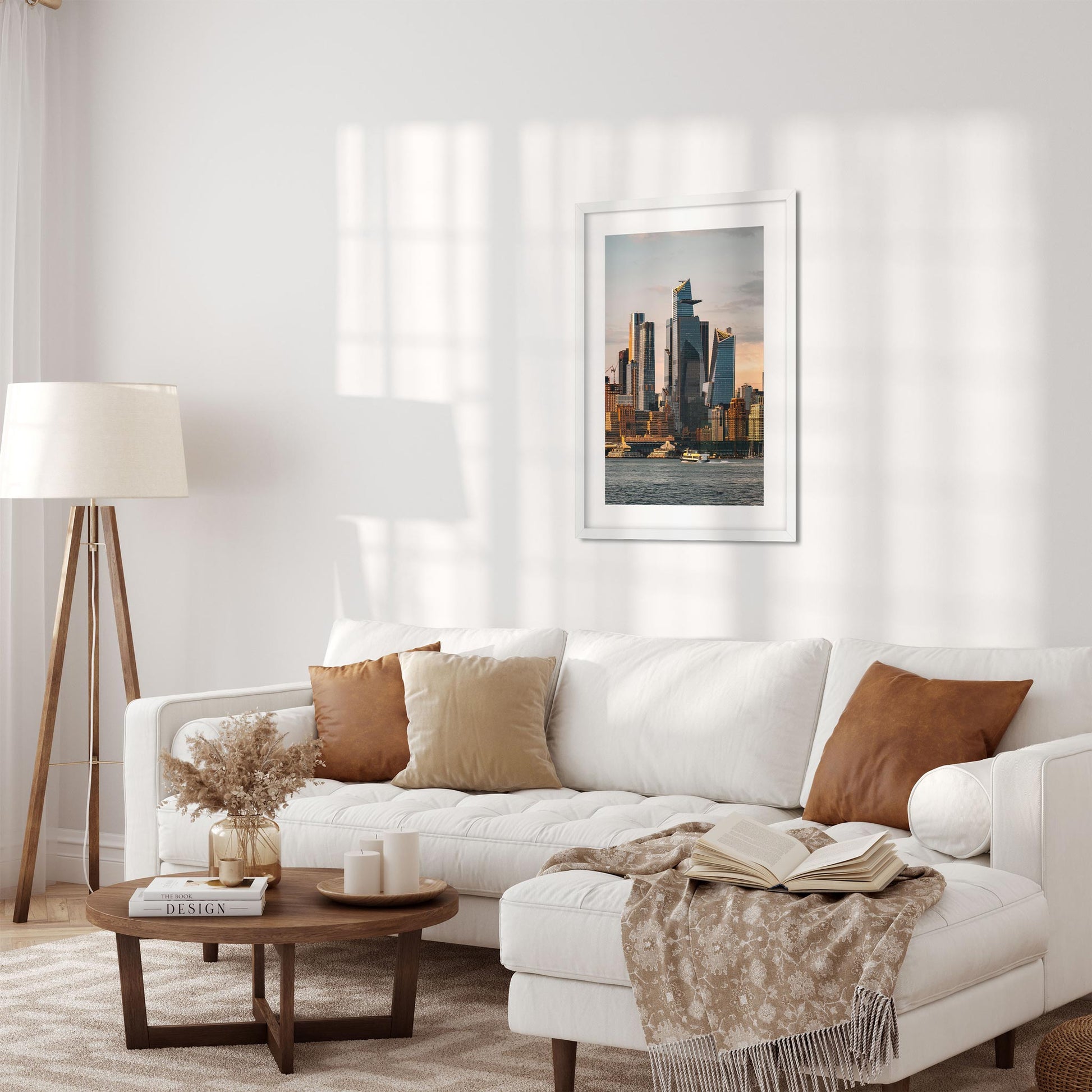 Fine art print of Sunset Vibe at Hudson Yards and Hudson River Side New York City