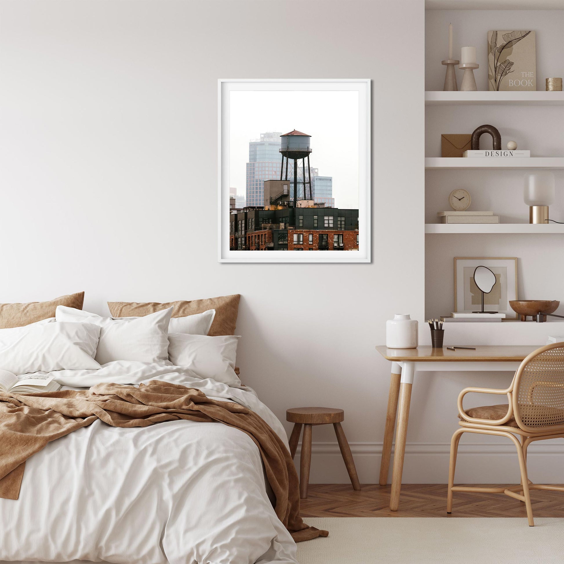 Fine art print of Water Tower at Foggy Morning in Greenpoint, Brooklyn New York