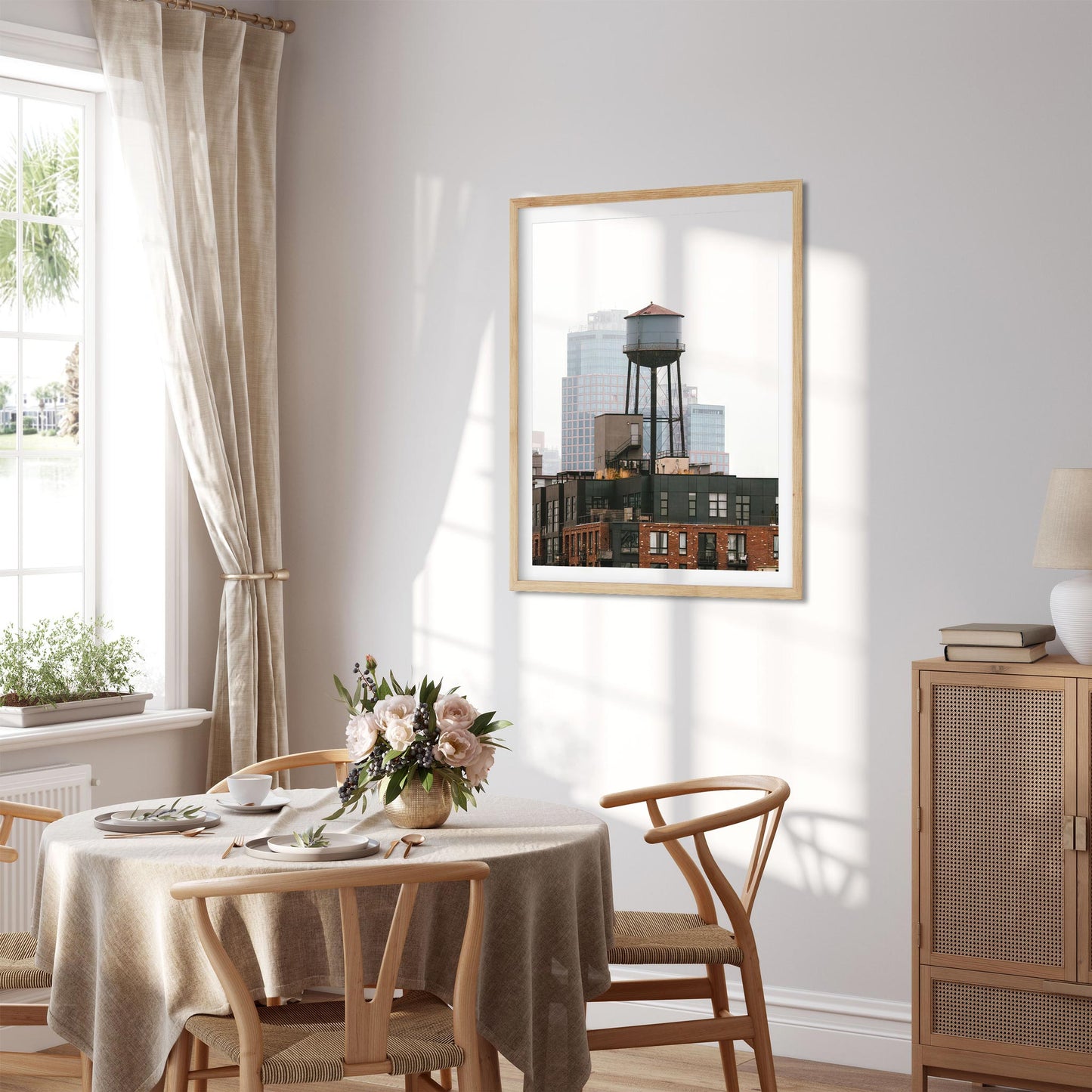 Fine art print of Water Tower at Foggy Morning in Greenpoint, Brooklyn New York