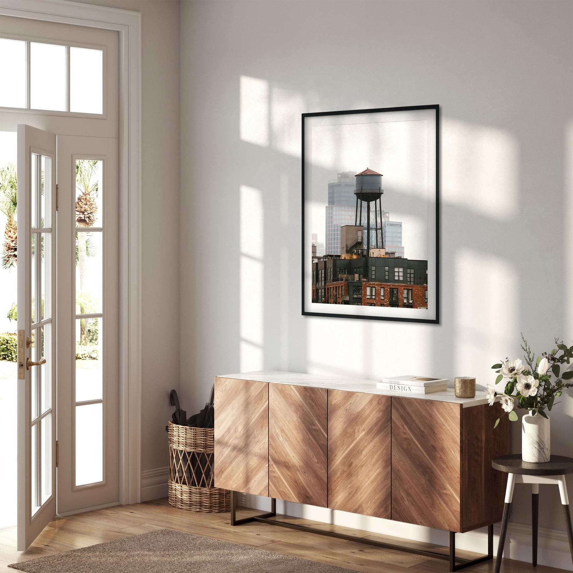 Fine art print of Water Tower at Foggy Morning in Greenpoint, Brooklyn New York