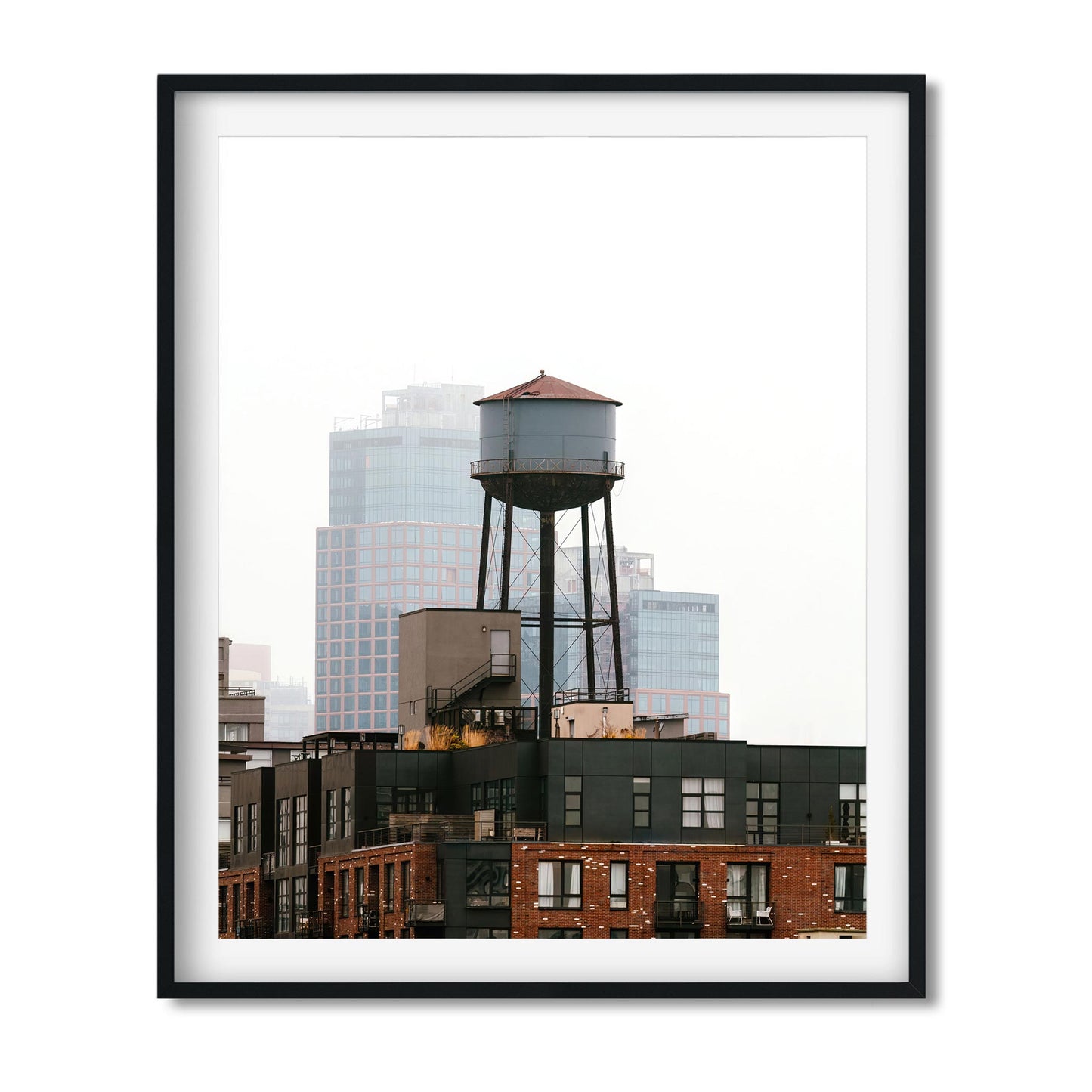 Fine art print of Water Tower at Foggy Morning in Greenpoint, Brooklyn New York