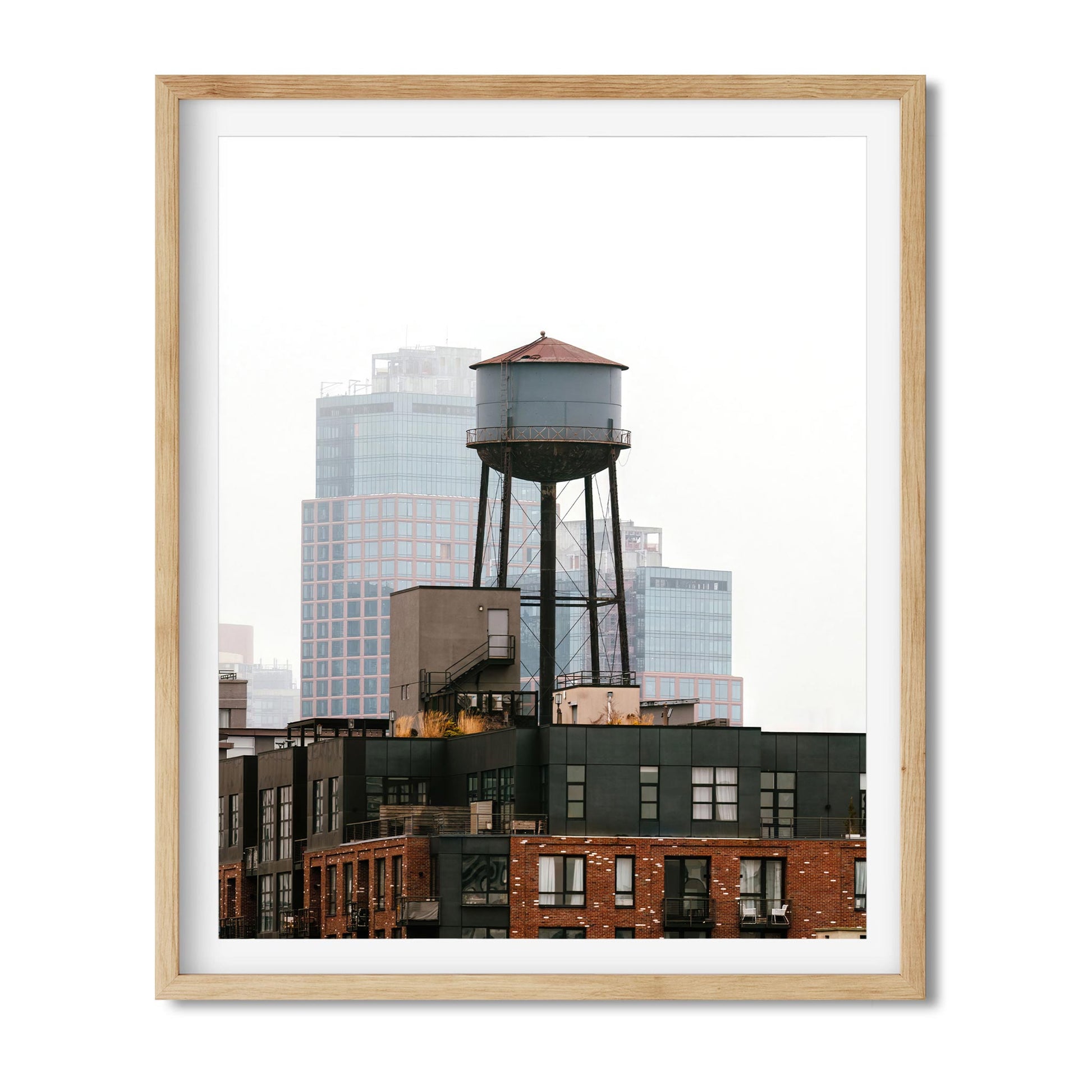 Fine art print of Water Tower at Foggy Morning in Greenpoint, Brooklyn New York