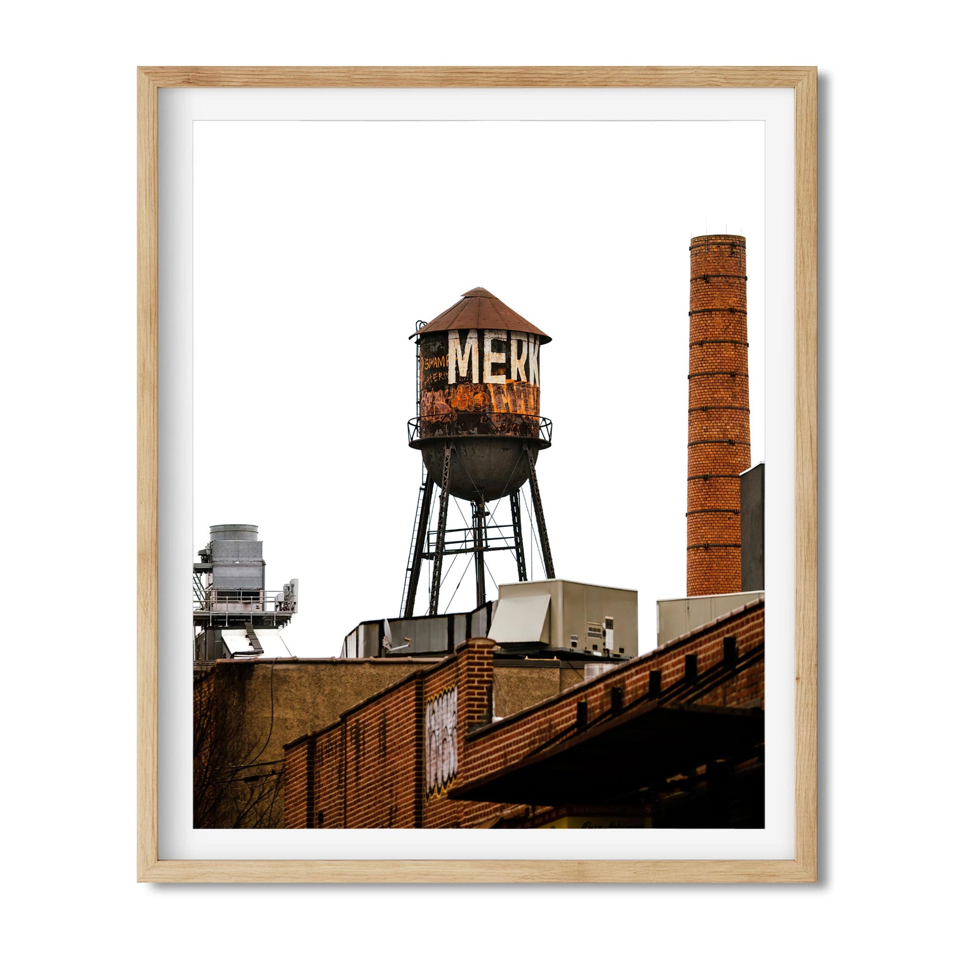 Fine art print of Rusty Water Tower in Greenpoint Brooklyn New York