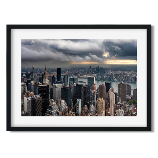 Fine art print of Storm Clouds Move Over Midtown Manhattan and Queens NYC