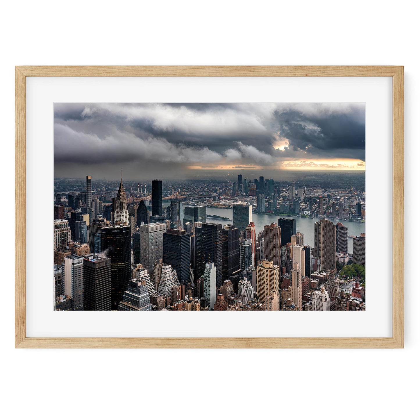 Fine art print of Storm Clouds Move Over Midtown Manhattan and Queens NYC