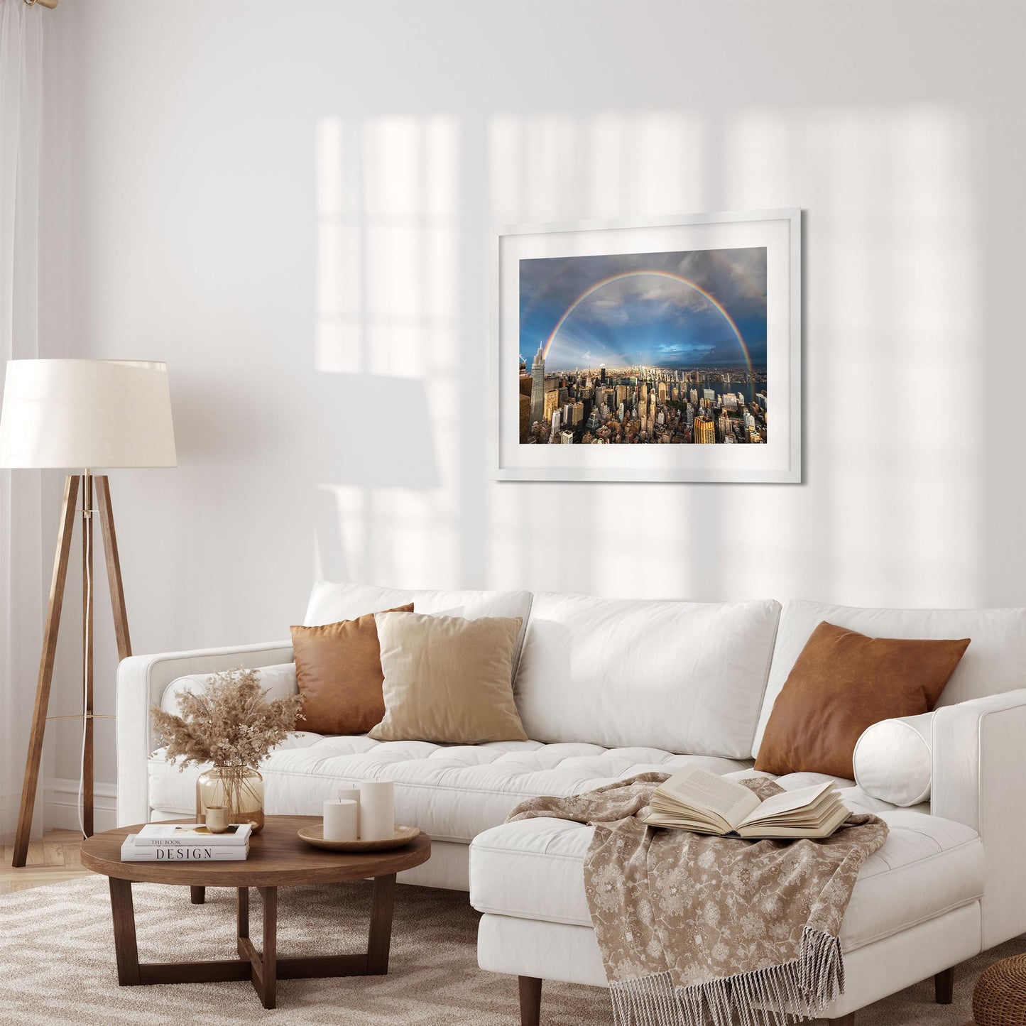 Fine art print of Double rainbow shines over Midtown Manhattan and Long Island City 
