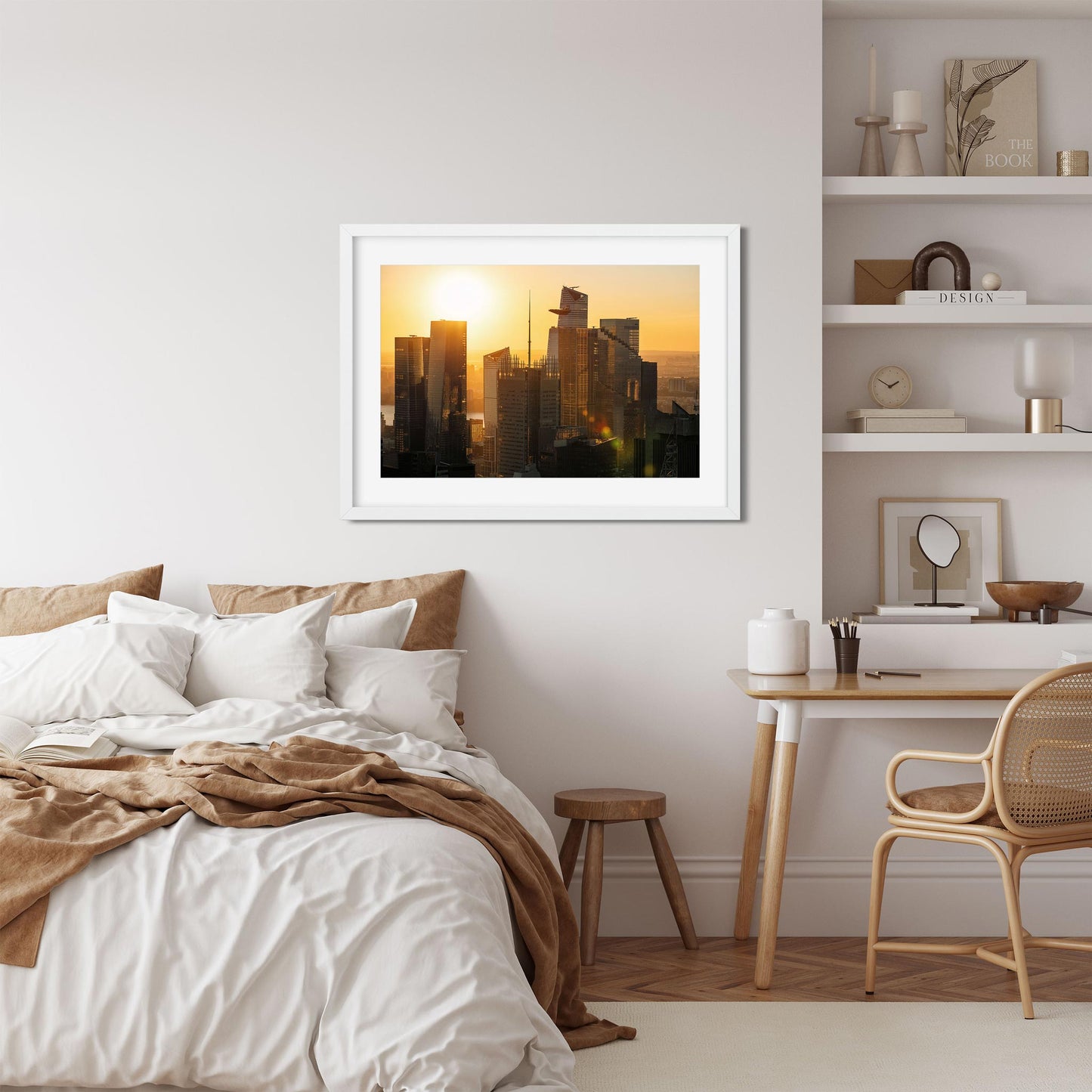 Fine art print of Sunset Over Skyscrapers of Hudson Yards Midtown Manhattan NYC