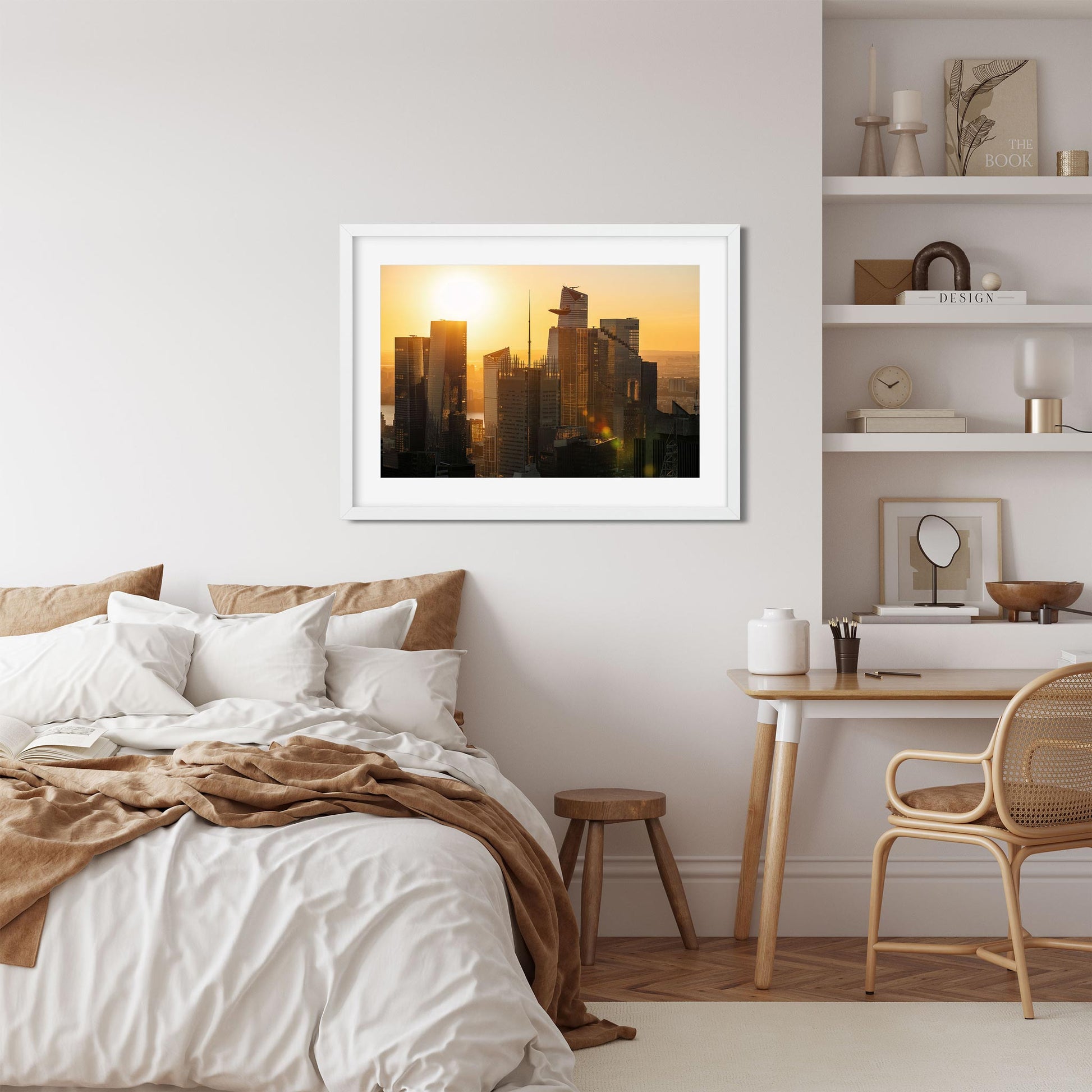 Fine art print of Sunset Over Skyscrapers of Hudson Yards Midtown Manhattan NYC