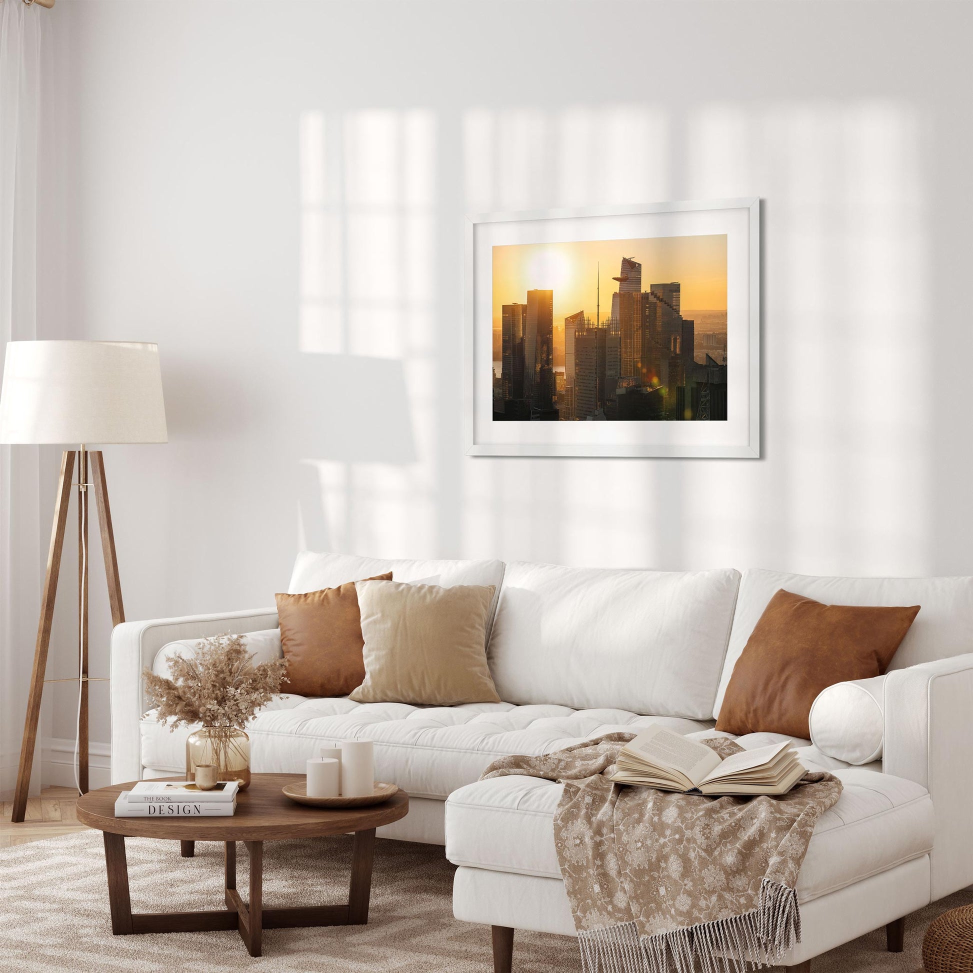 Fine art print of Sunset Over Skyscrapers of Hudson Yards Midtown Manhattan NYC