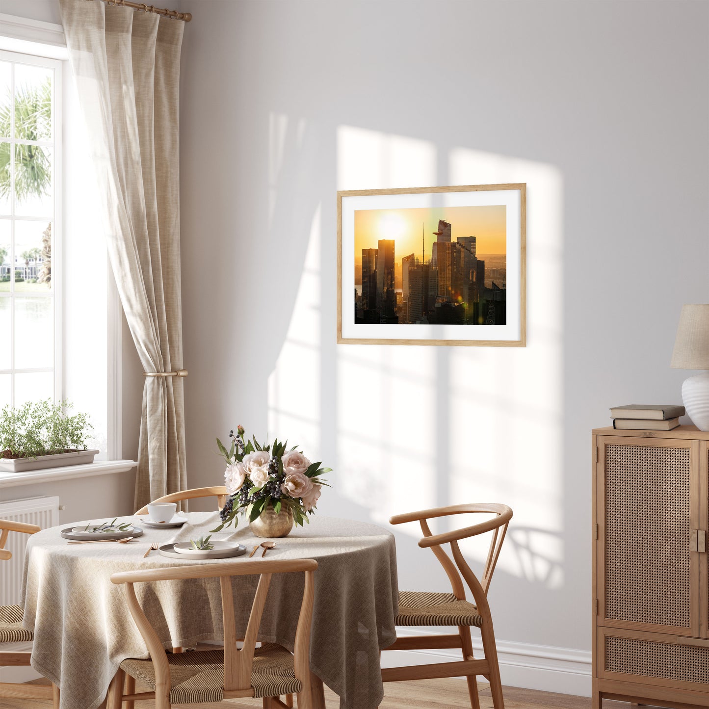 Sunset over skyscrapers of Hudson Yards midtown Manhattan 2023