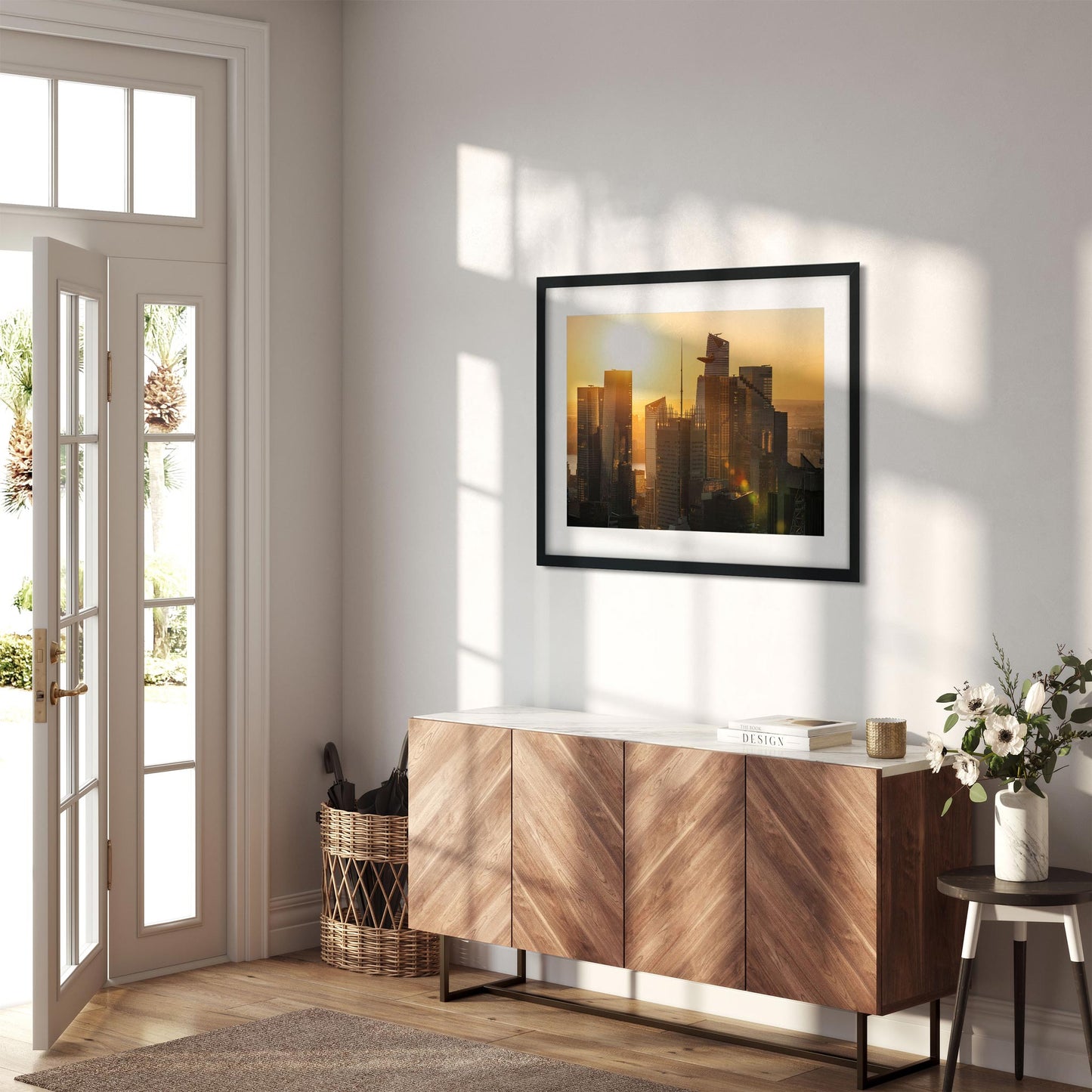 Fine art print of Sunset Over Skyscrapers of Hudson Yards Midtown Manhattan NYC