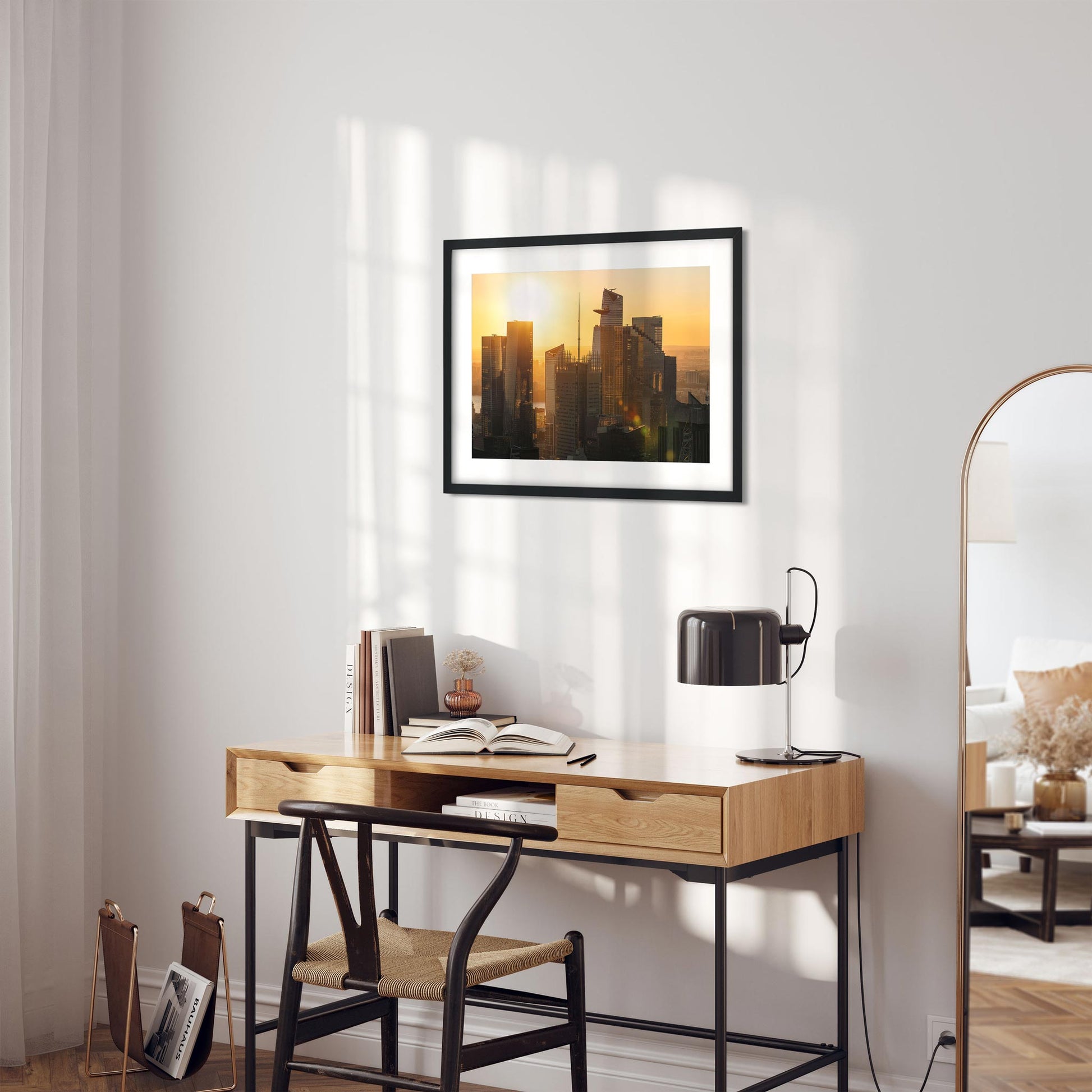 Fine art print of Sunset Over Skyscrapers of Hudson Yards Midtown Manhattan NYC
