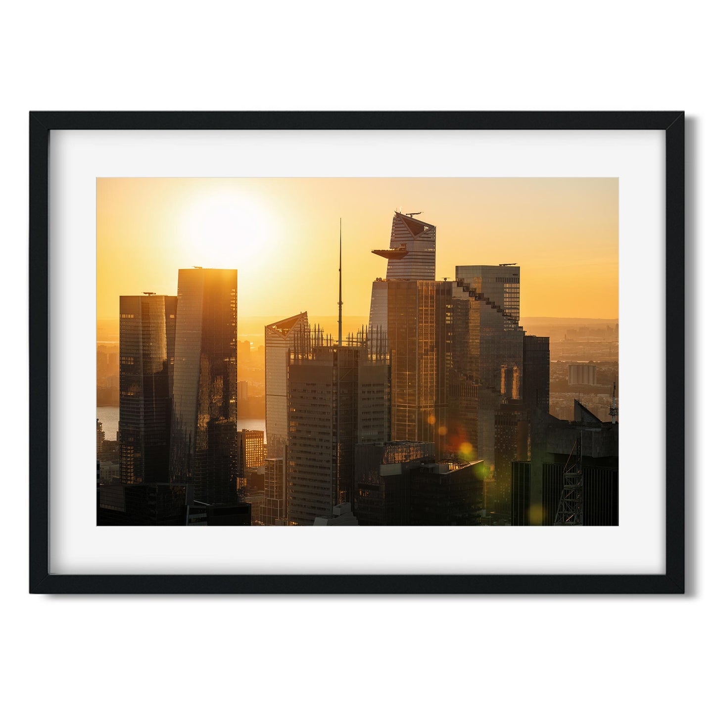 Fine art print of Sunset Over Skyscrapers of Hudson Yards Midtown Manhattan NYC