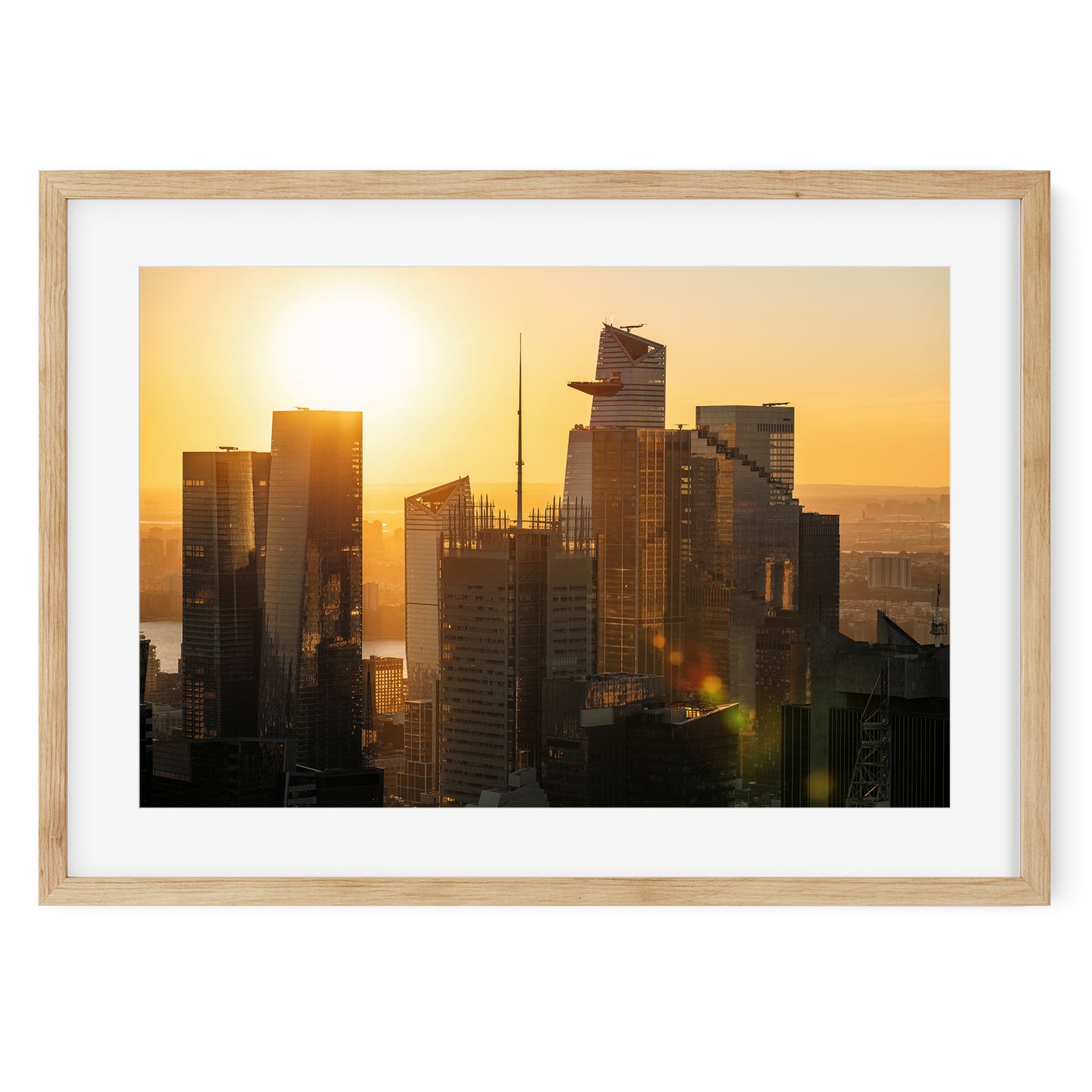 Sunset over skyscrapers of Hudson Yards midtown Manhattan 2023