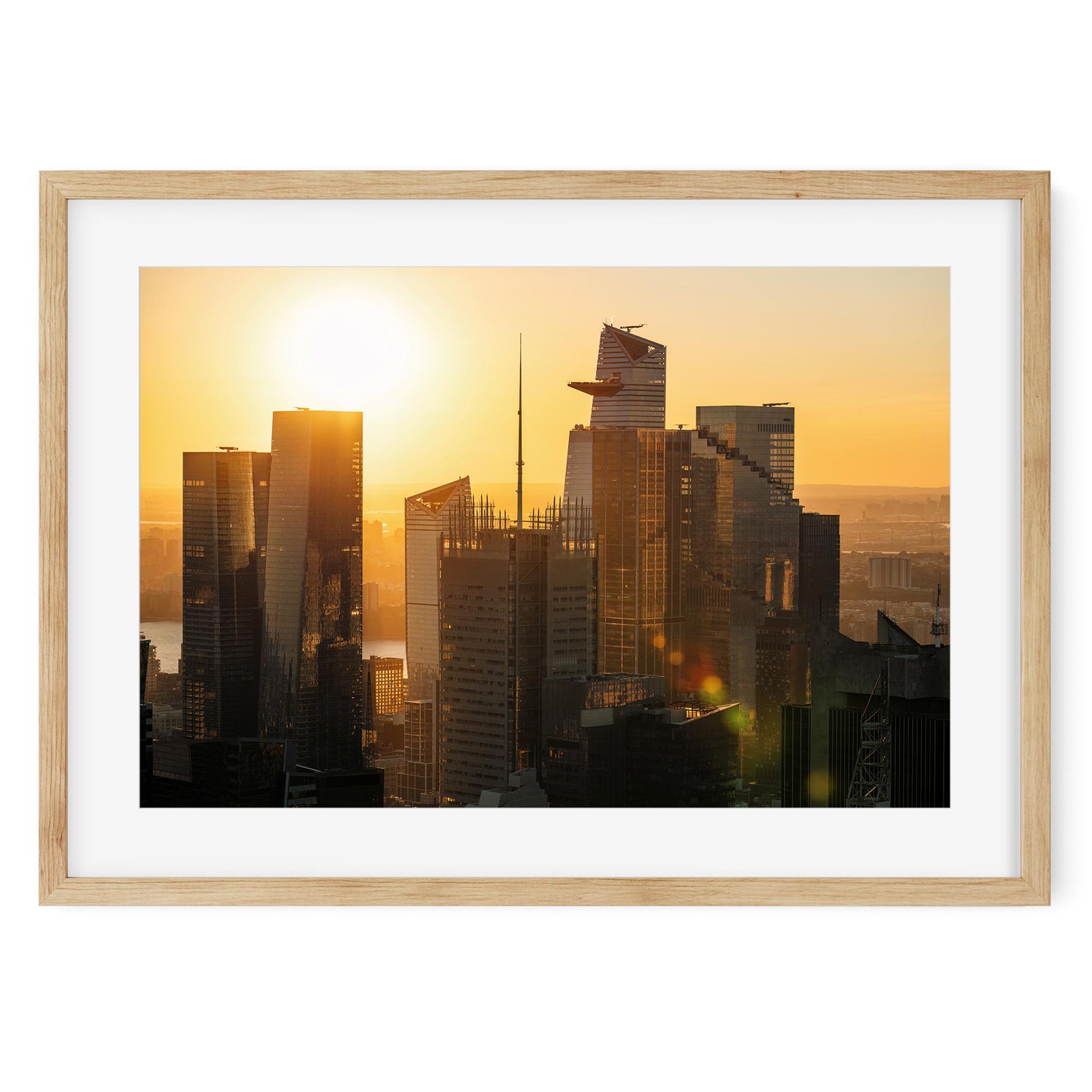 Fine art print of Sunset Over Skyscrapers of Hudson Yards Midtown Manhattan NYC
