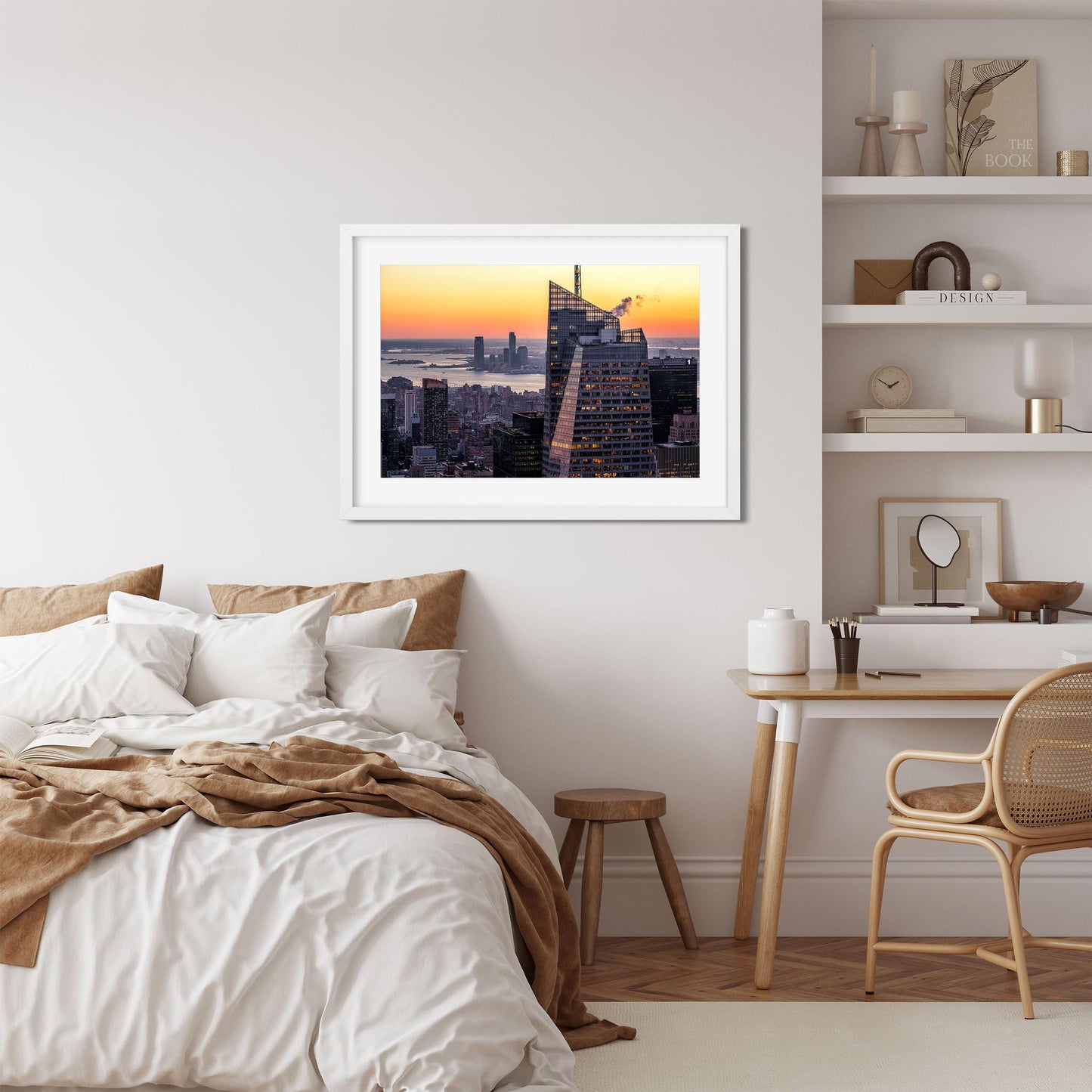 Fine art print of Winter Sunset Over Midtown Manhattan and Hudson River New York City